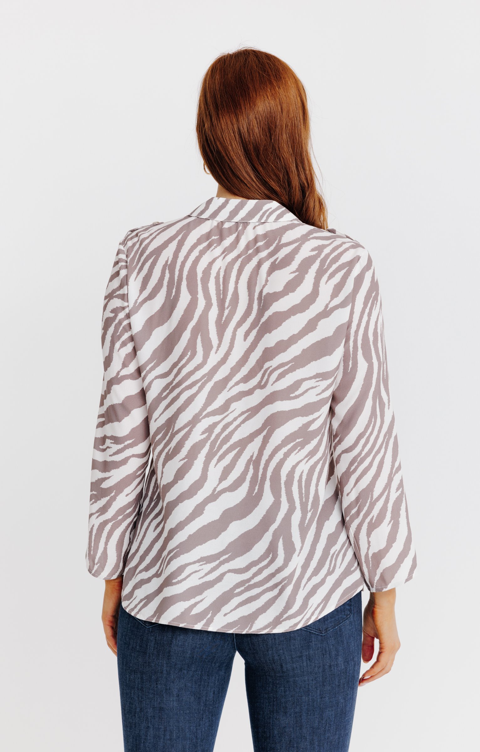 Chemise imprimée animal - TAUPE