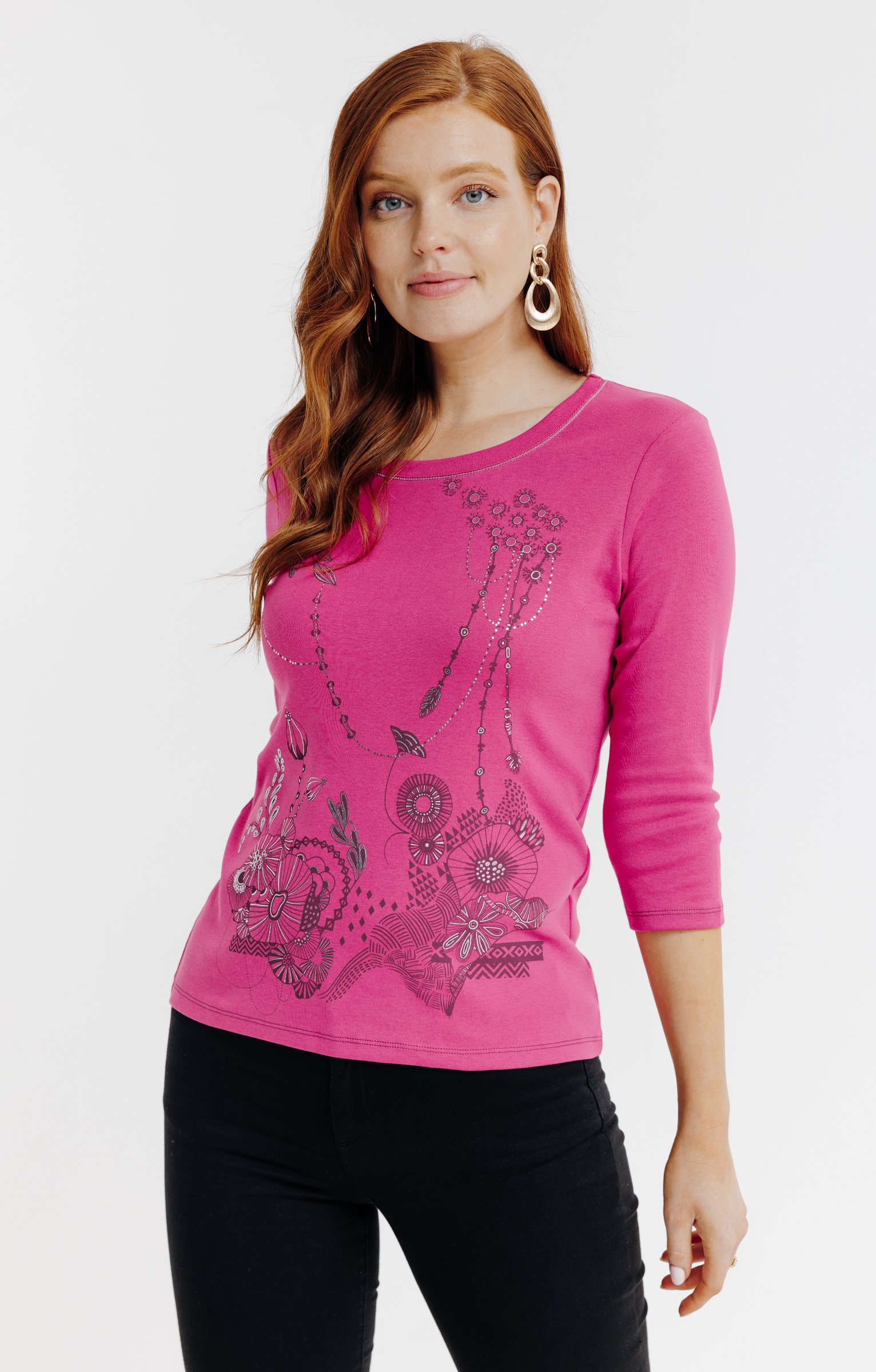 Tee-shirt imprimé placé - PIVOINE