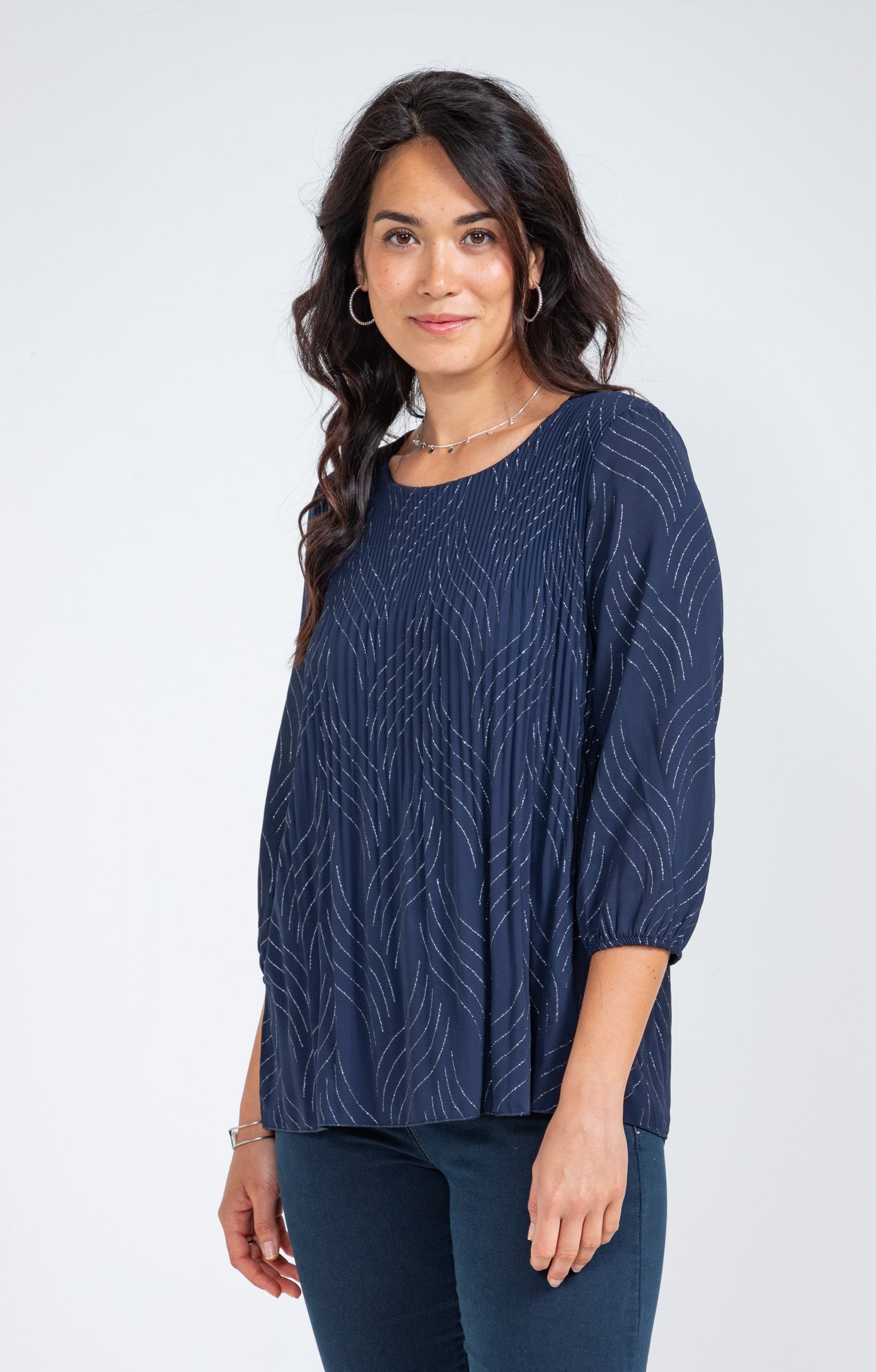 Tunique plissée - MARINE