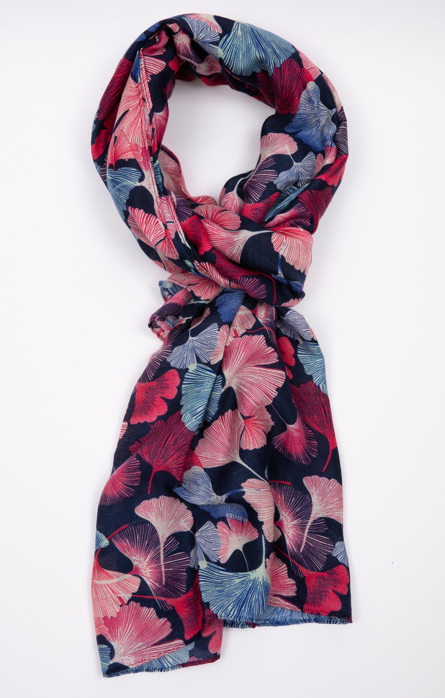 Foulard imprimé ginkgo - MARINE