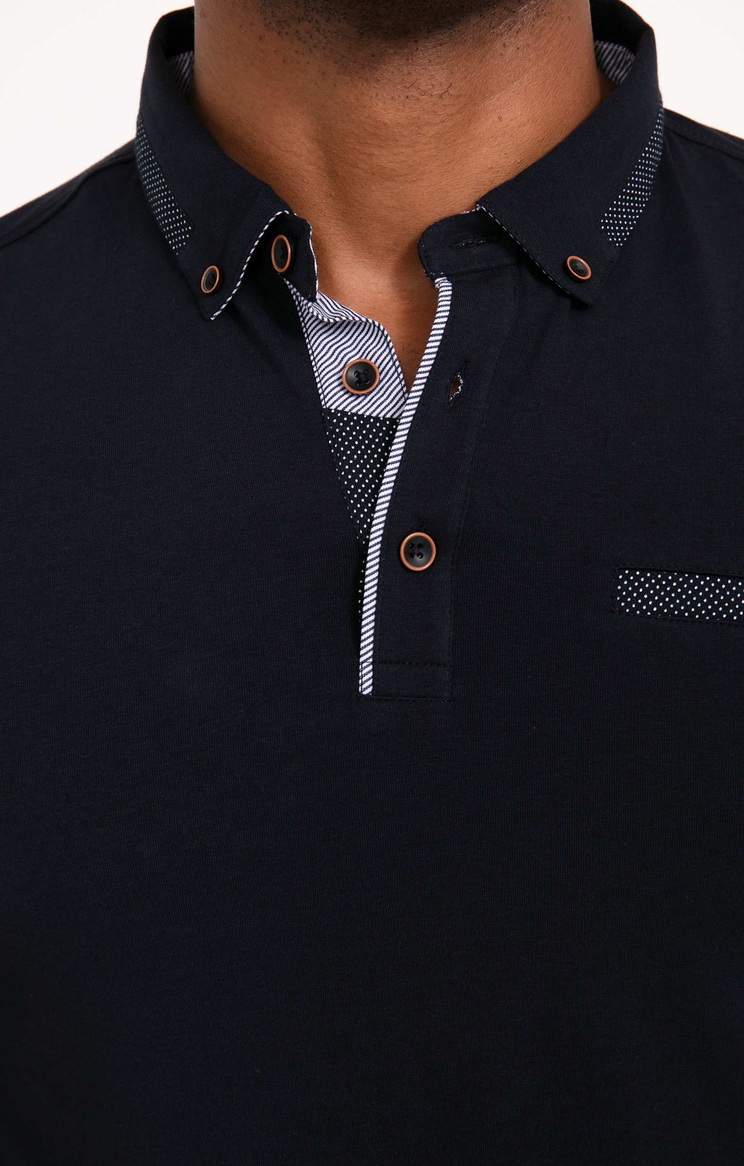 Polo manches longues Sued Barca - MARINE