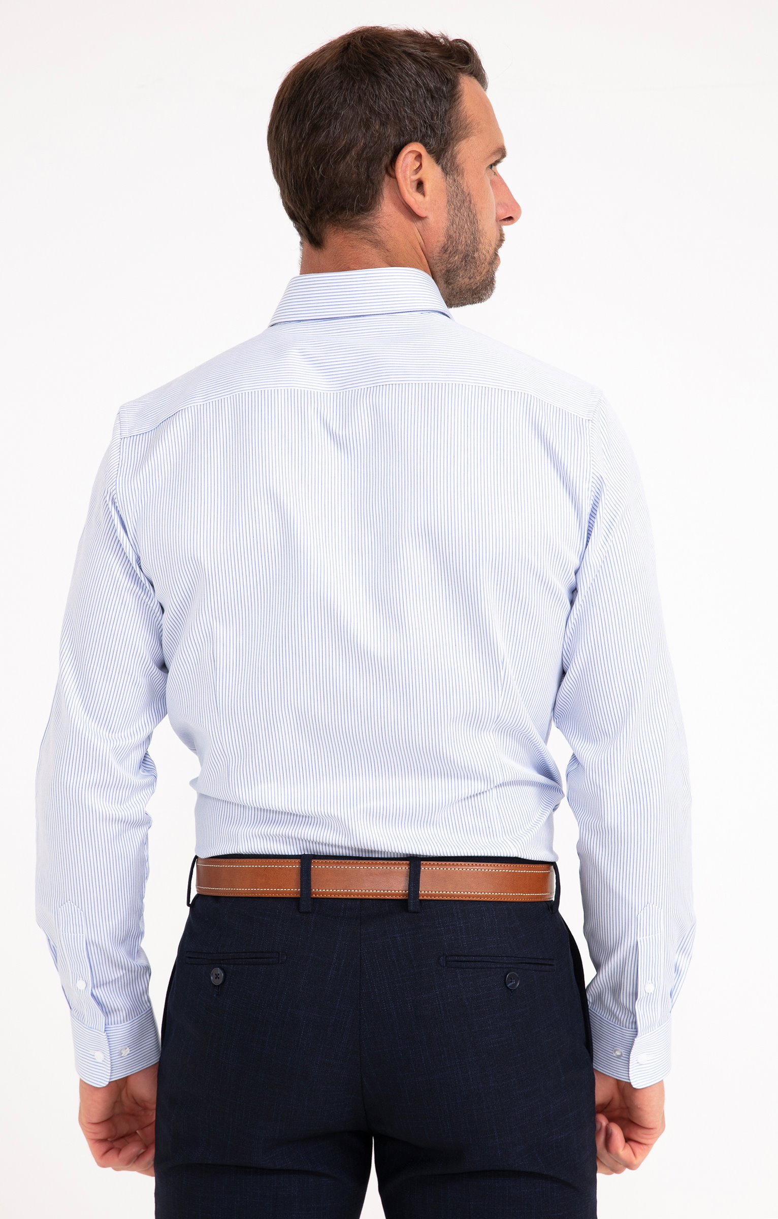 Chemise RAYURES coupe ajustée - BLEU CIEL