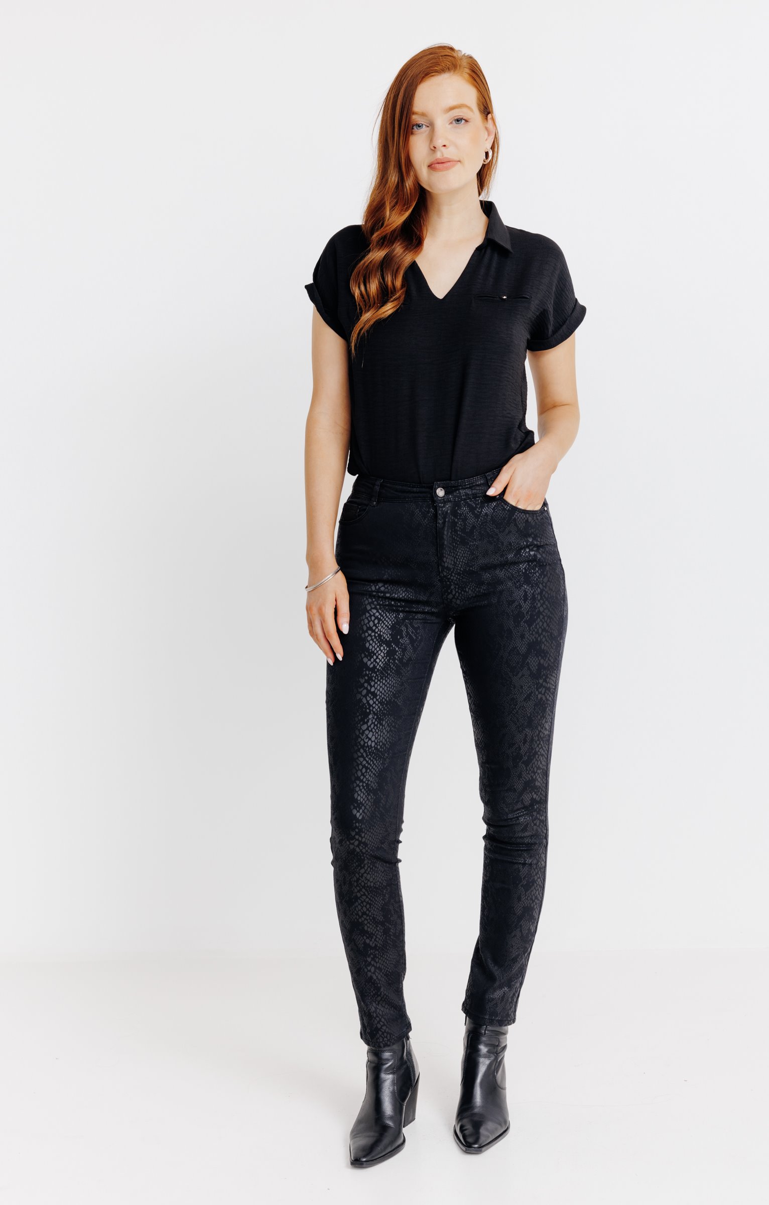 Pantalon imprimé animal - NOIR