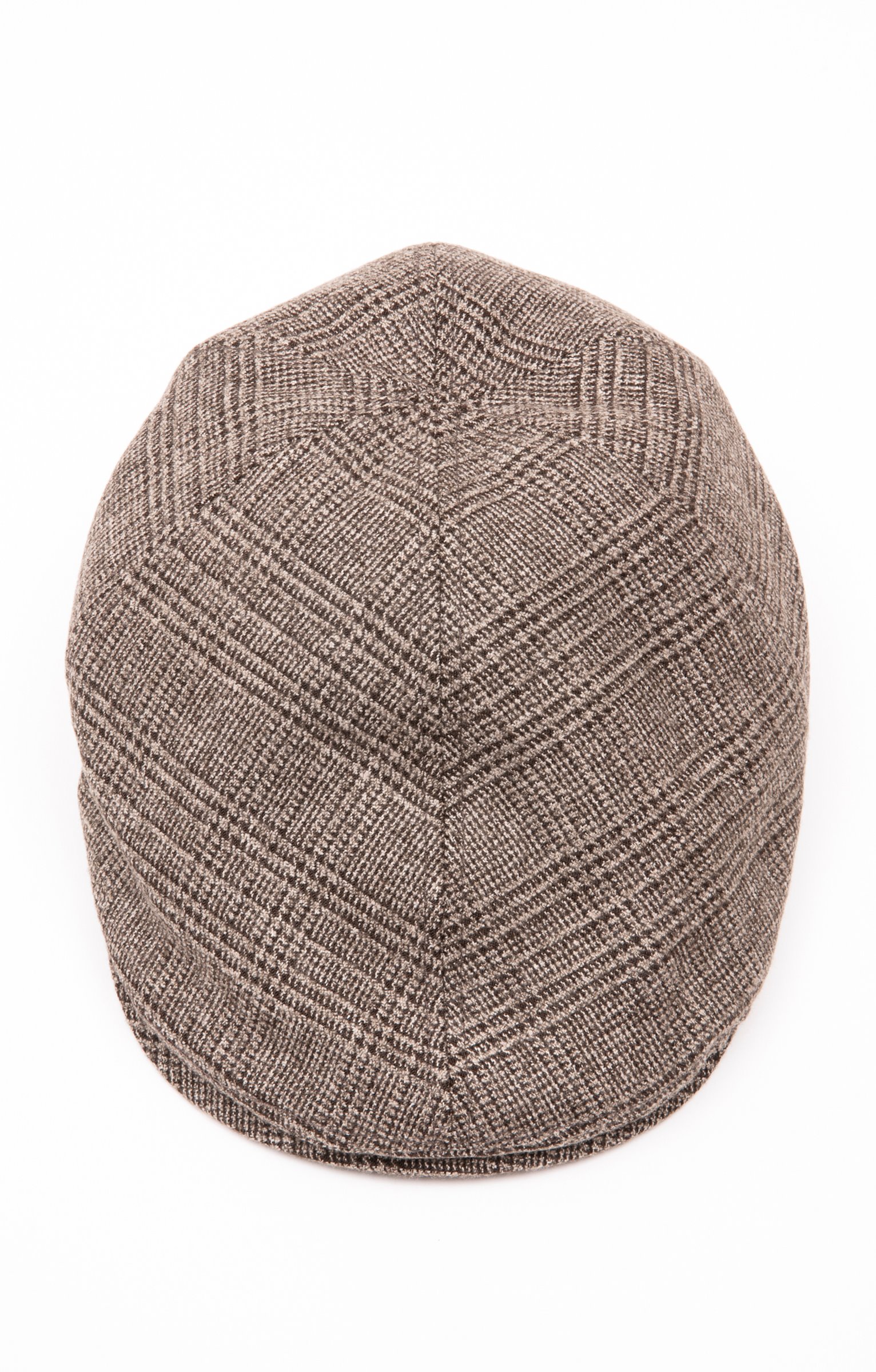 Casquette plate à carreaux - BEIGE