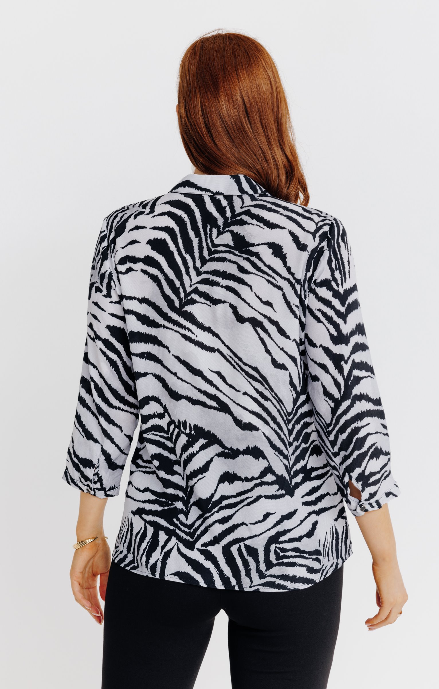 CHEMISE IMPRIME ANIMAL DETAIL SNAPS  - GRIS MOYEN