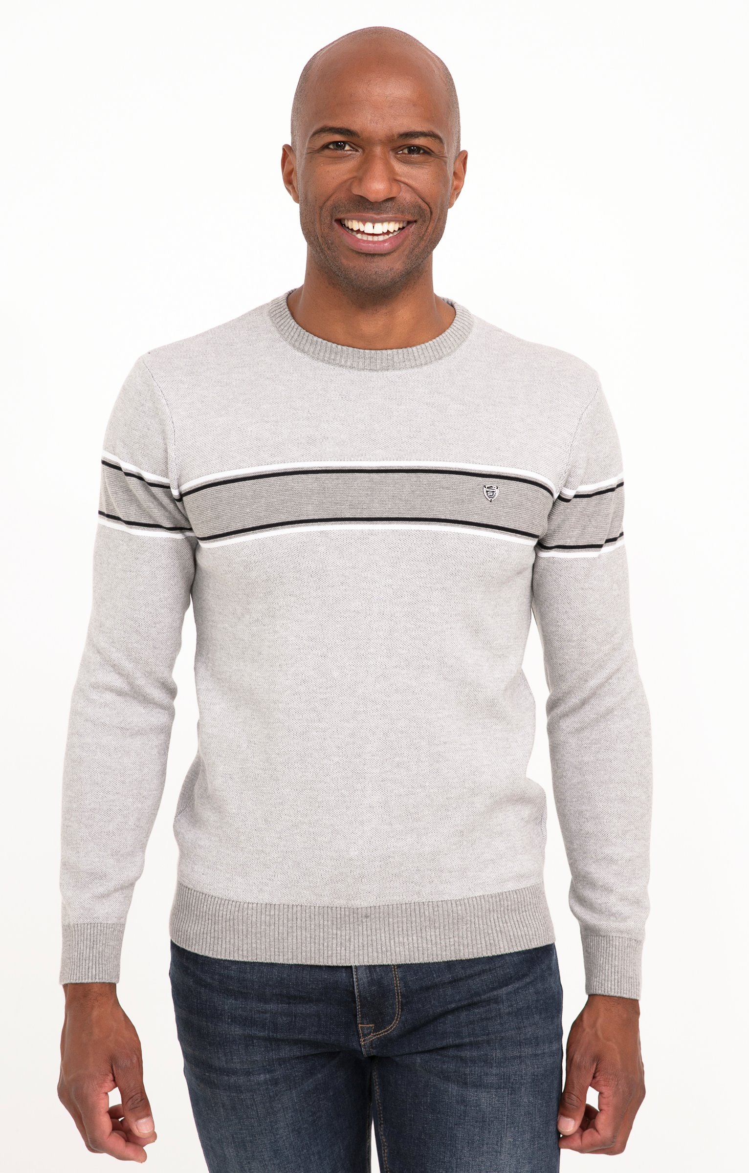 Pul col rond rayé - GRIS CLAIR