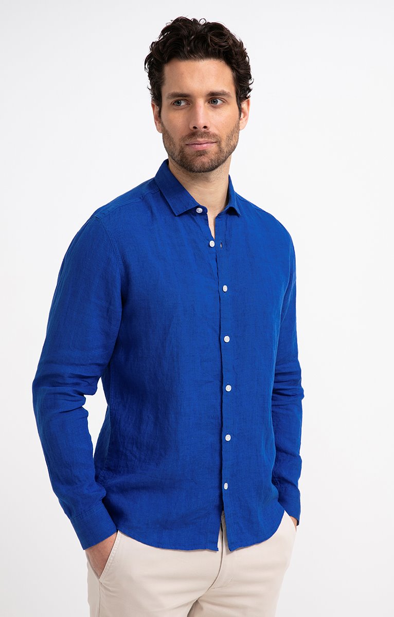 Chemise manches longues LINA - BLEU DUR