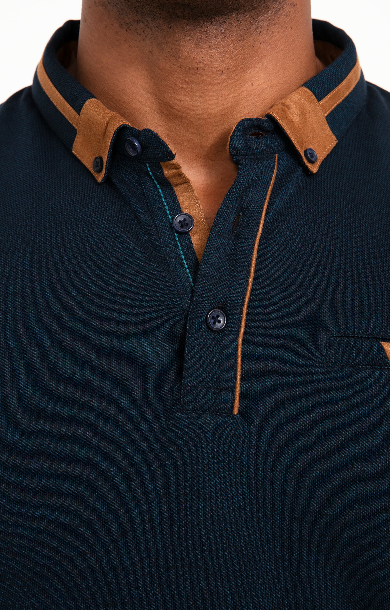 Polo manches longues PK Shiny - PÉTROLE