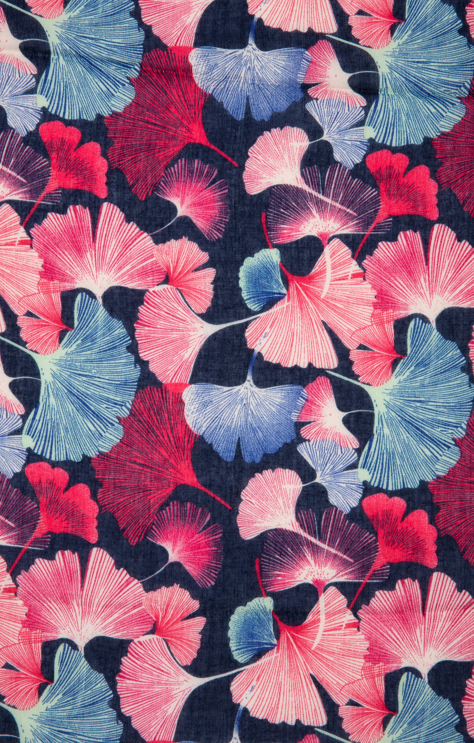 Foulard imprimé ginkgo - MARINE