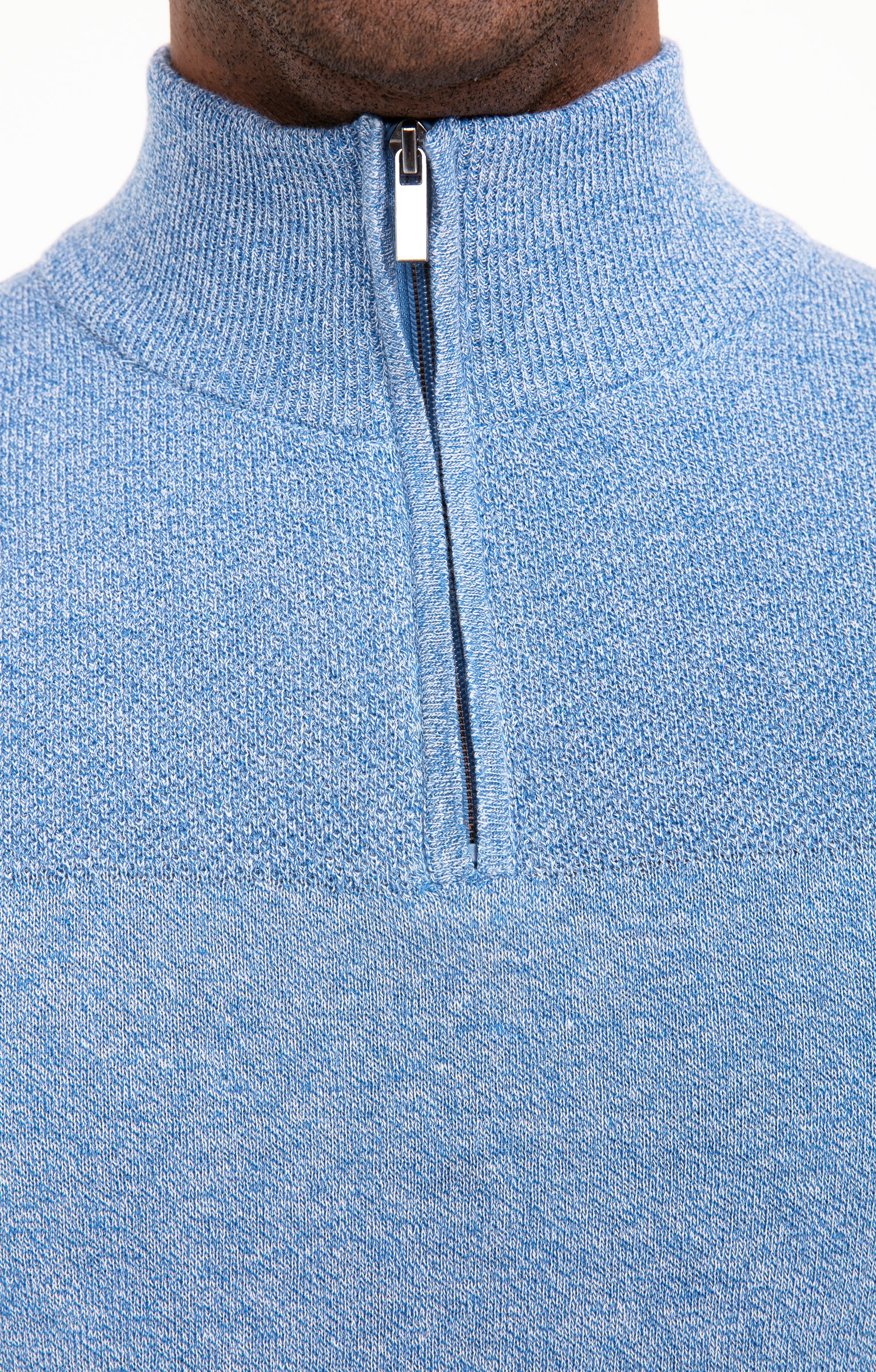 Pull col montant zippé - BLEU CIEL