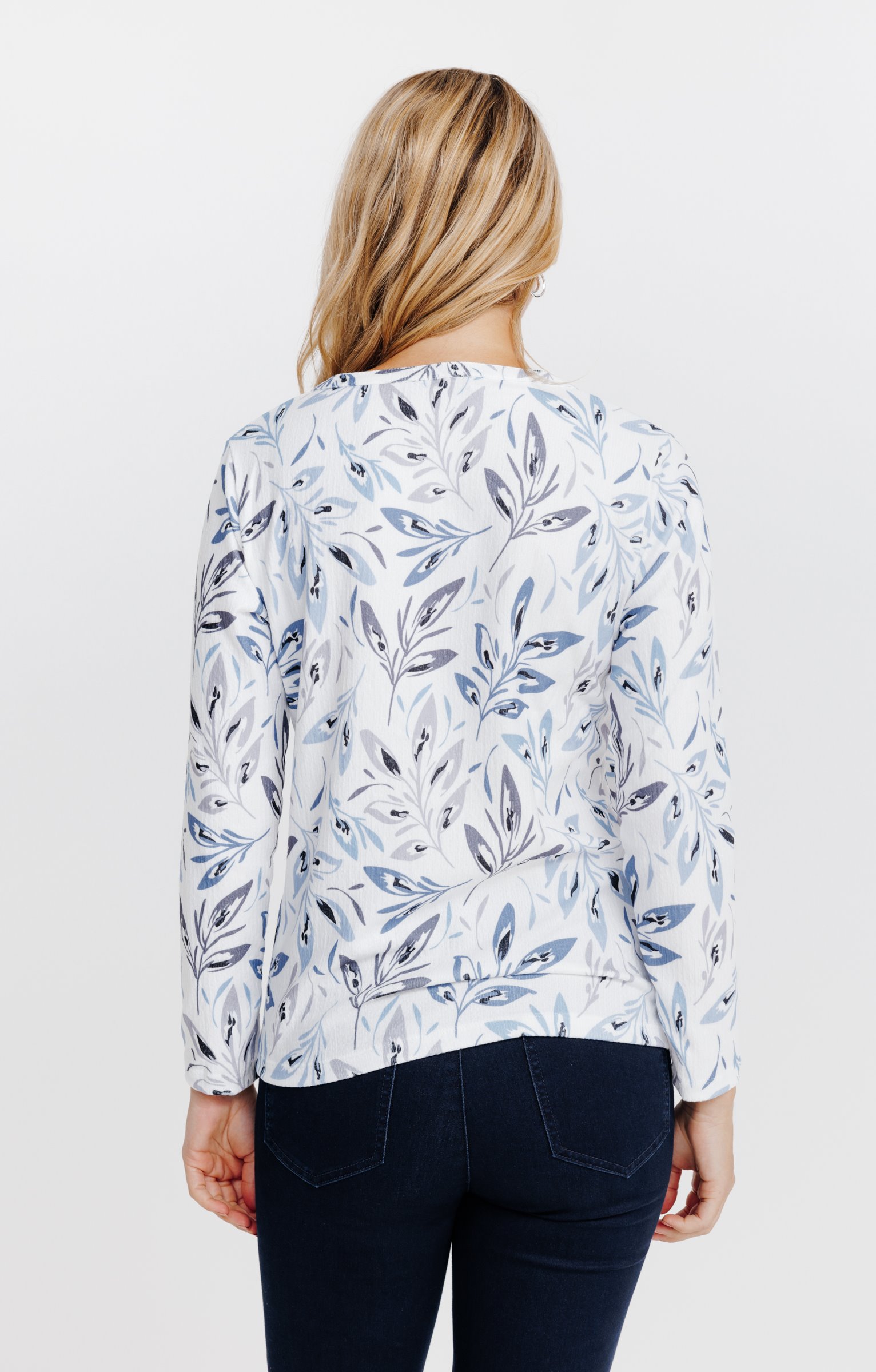 T-SHIRT COL MAO MANCHES LONGUES - ÉCRU