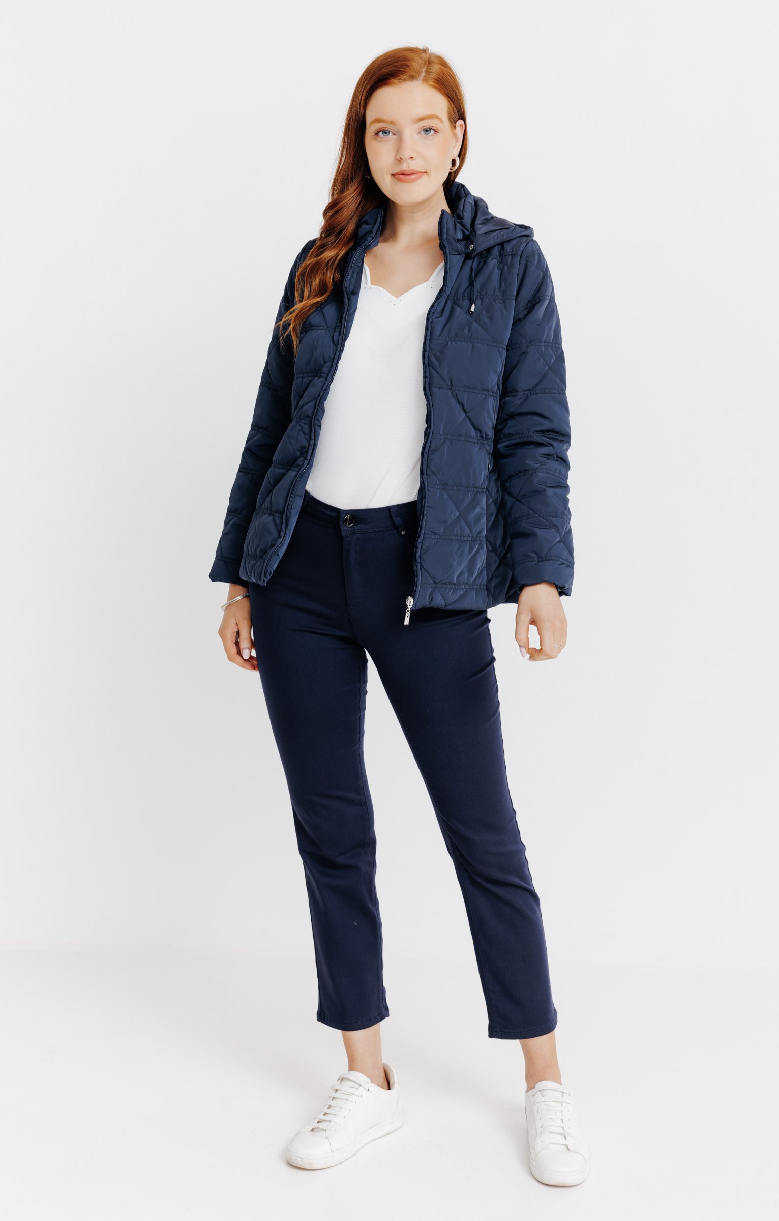 Doudoune courte matelassage fantaisie - MARINE