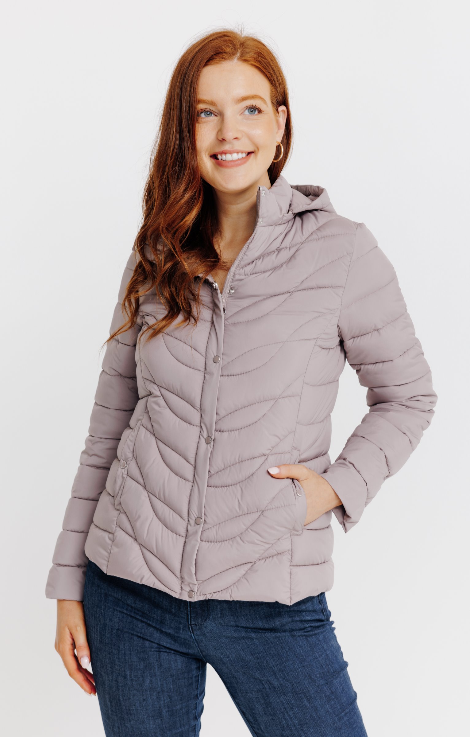 Doudoune légère non doublée - GRÈGE