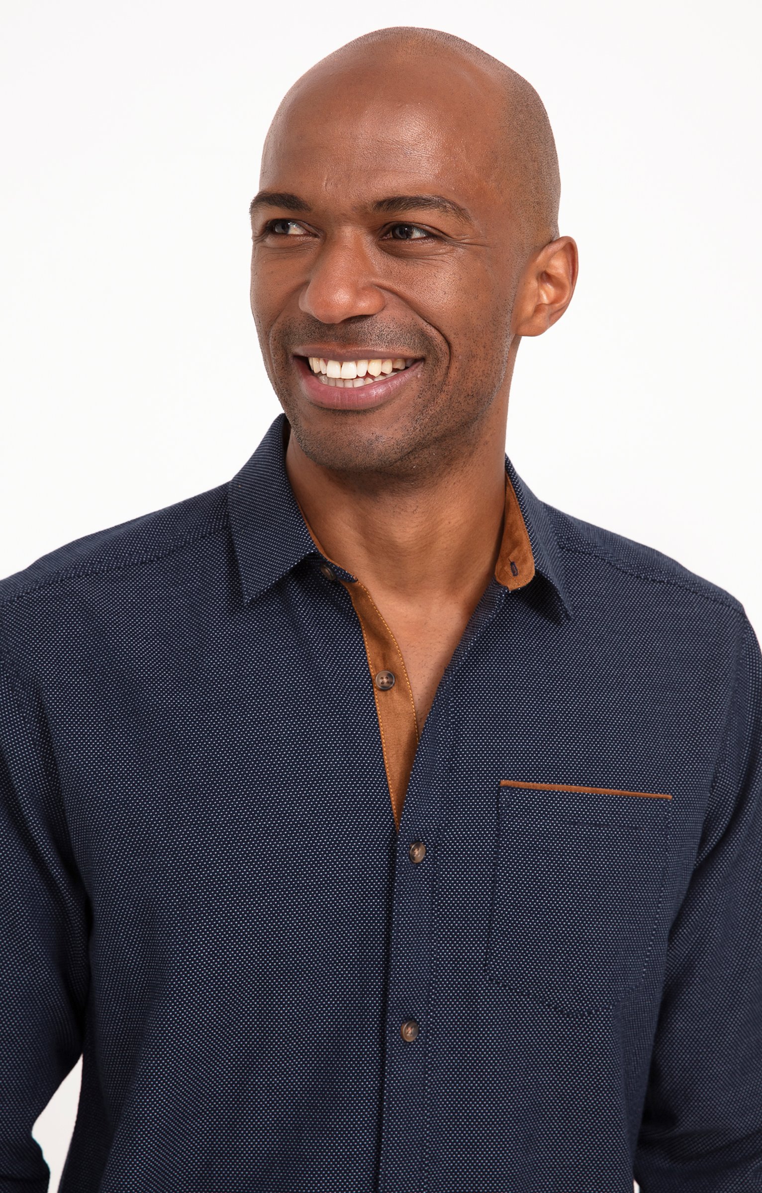 Chemise unie texturée - MARINE