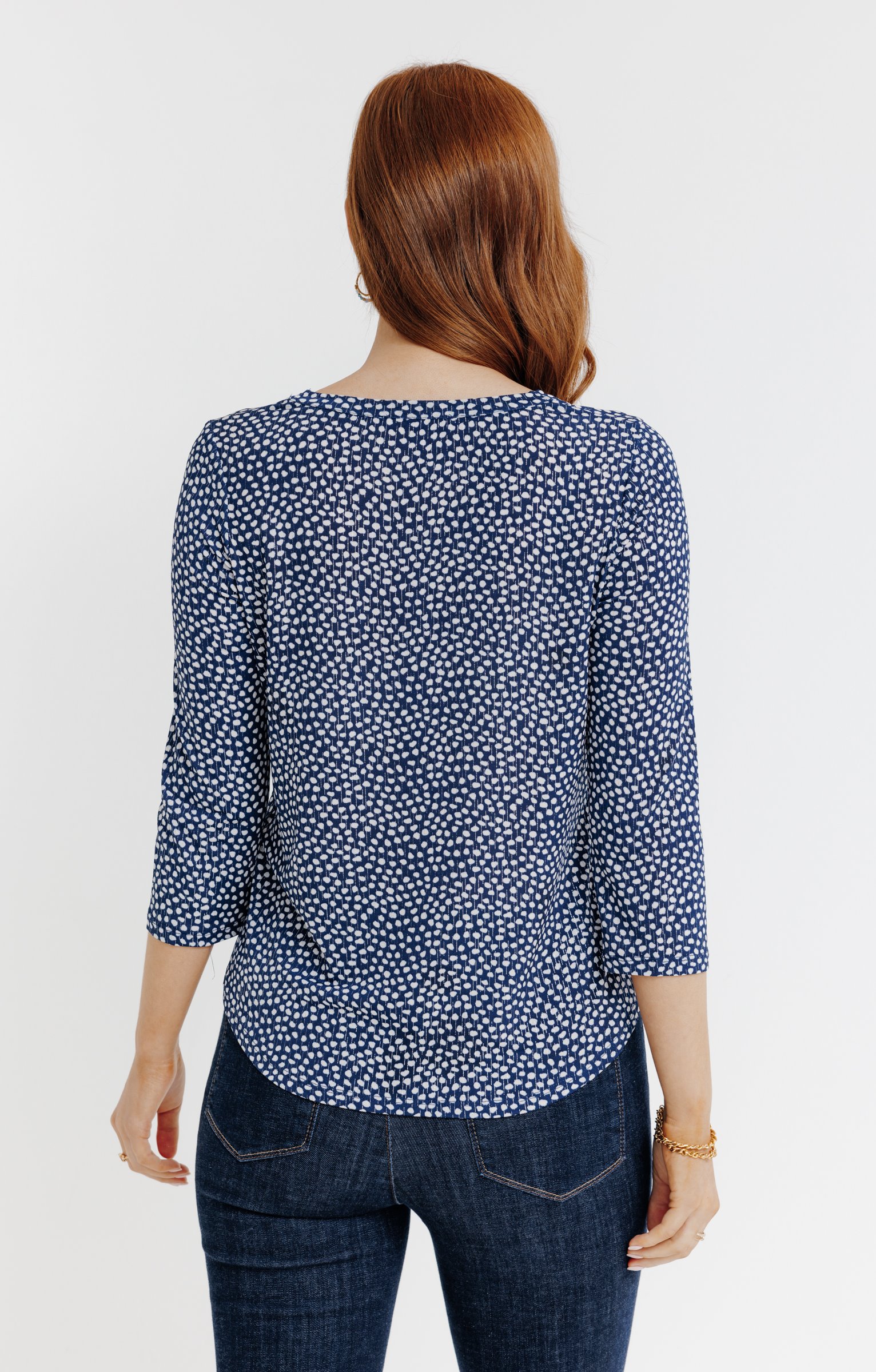 Tee-shirt col mao - BLEU