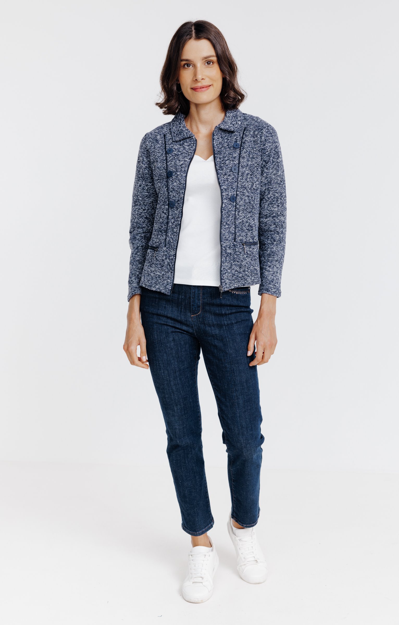 Cardigan zippé  - MARINE