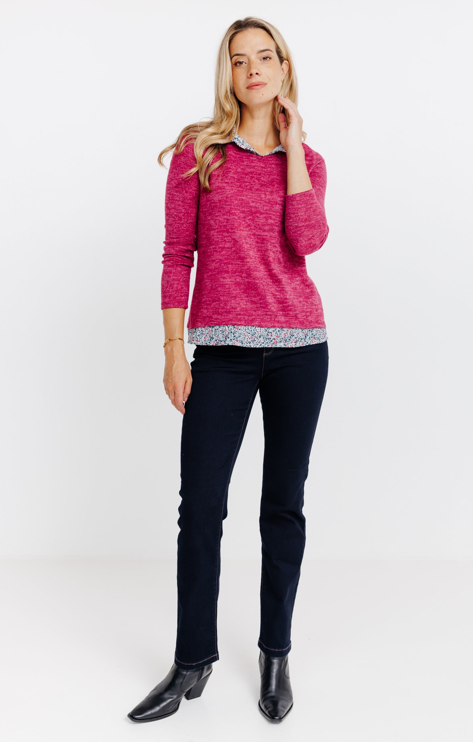 T-SHIRT 2EN1 MANCHES LONGUES - BLUSH