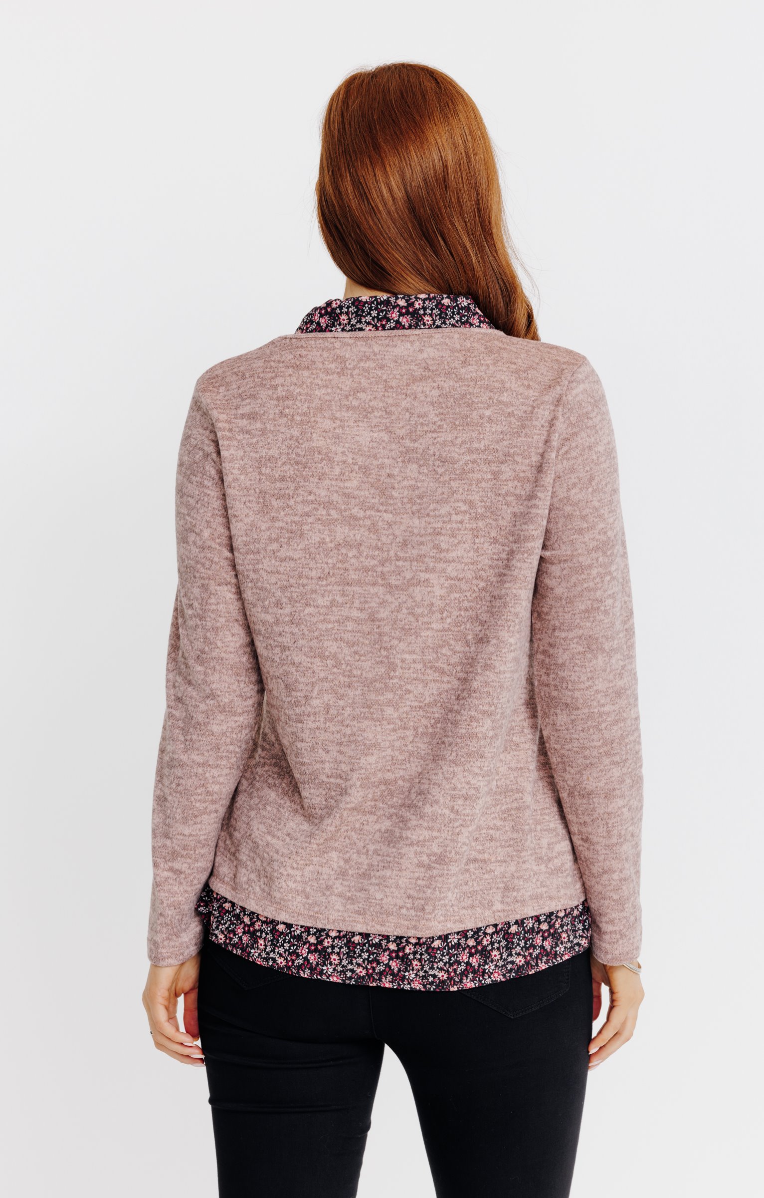 T-SHIRT 2EN1 MANCHES LONGUES - ROSE