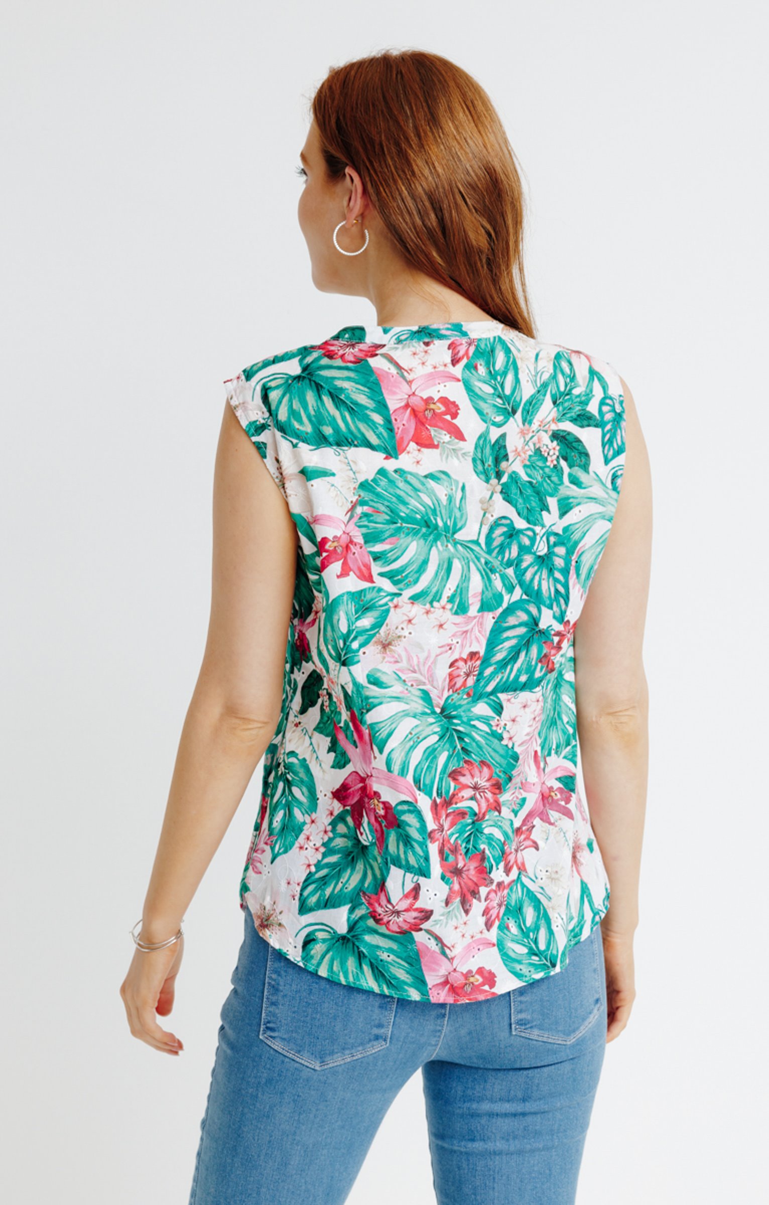 Chemise col mao sans manche - BLANC