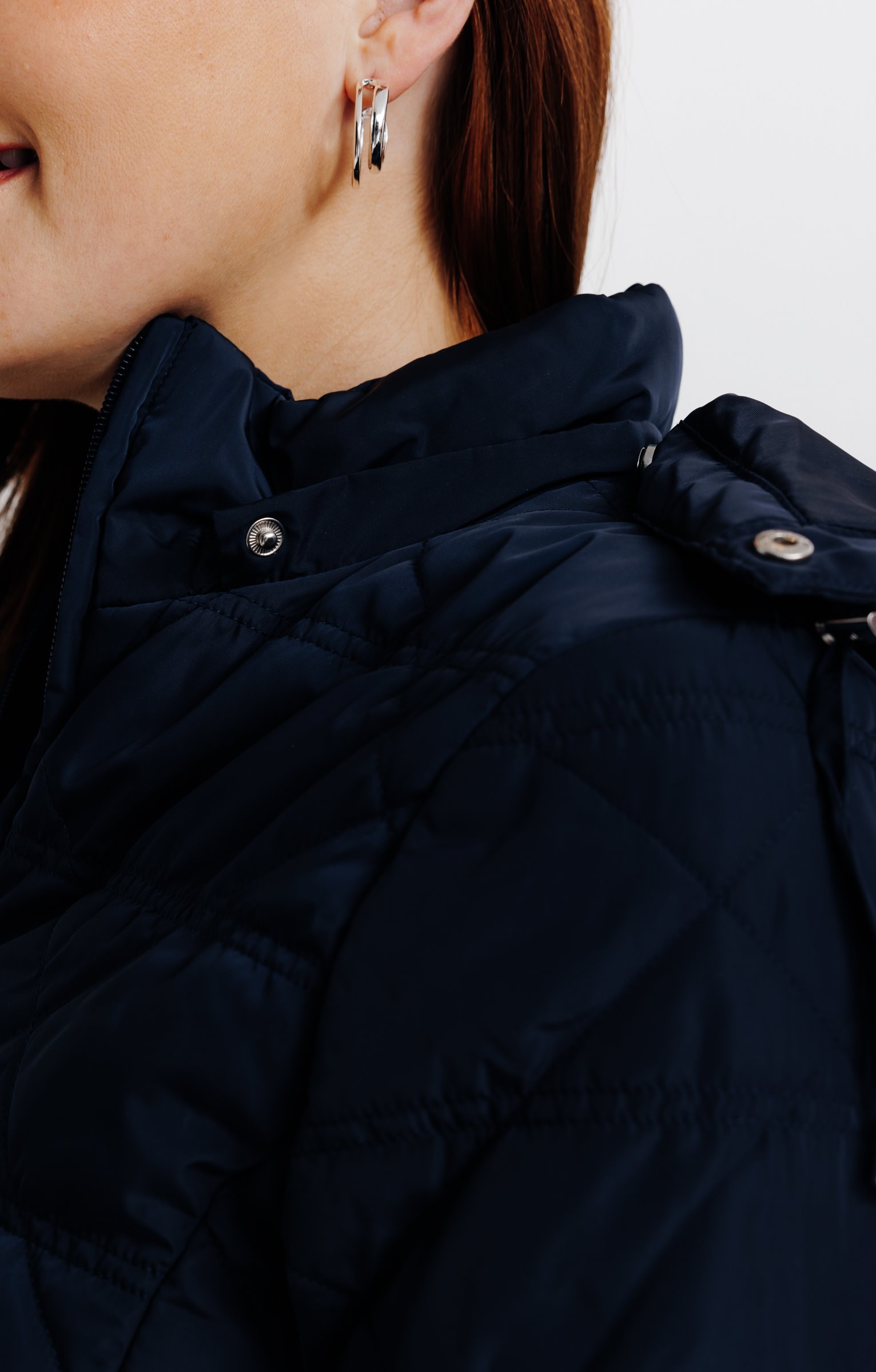 Doudoune courte matelassage fantaisie - MARINE