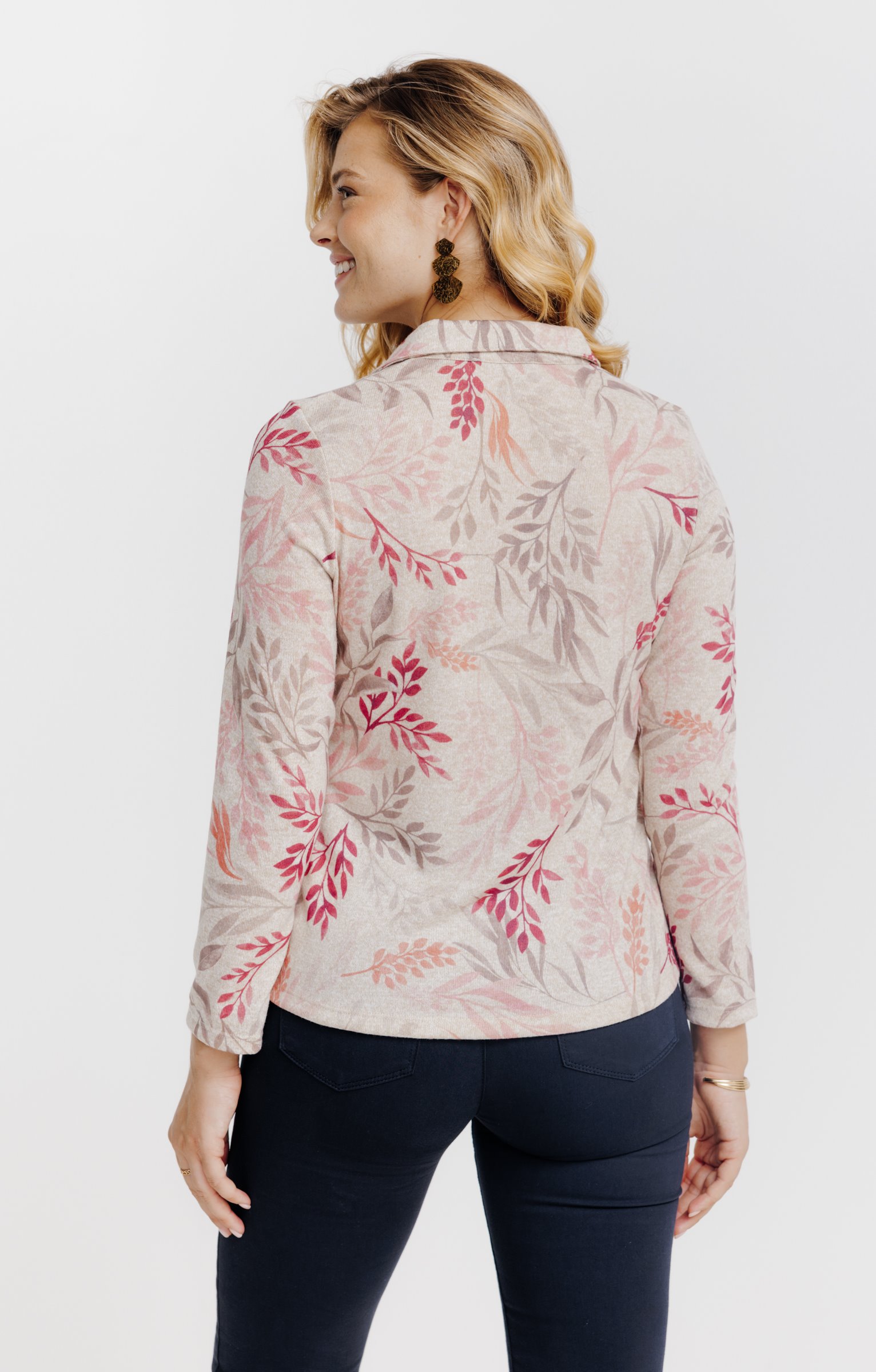 T-SHIRT MANCHES LONGUES COL POLO - BEIGE