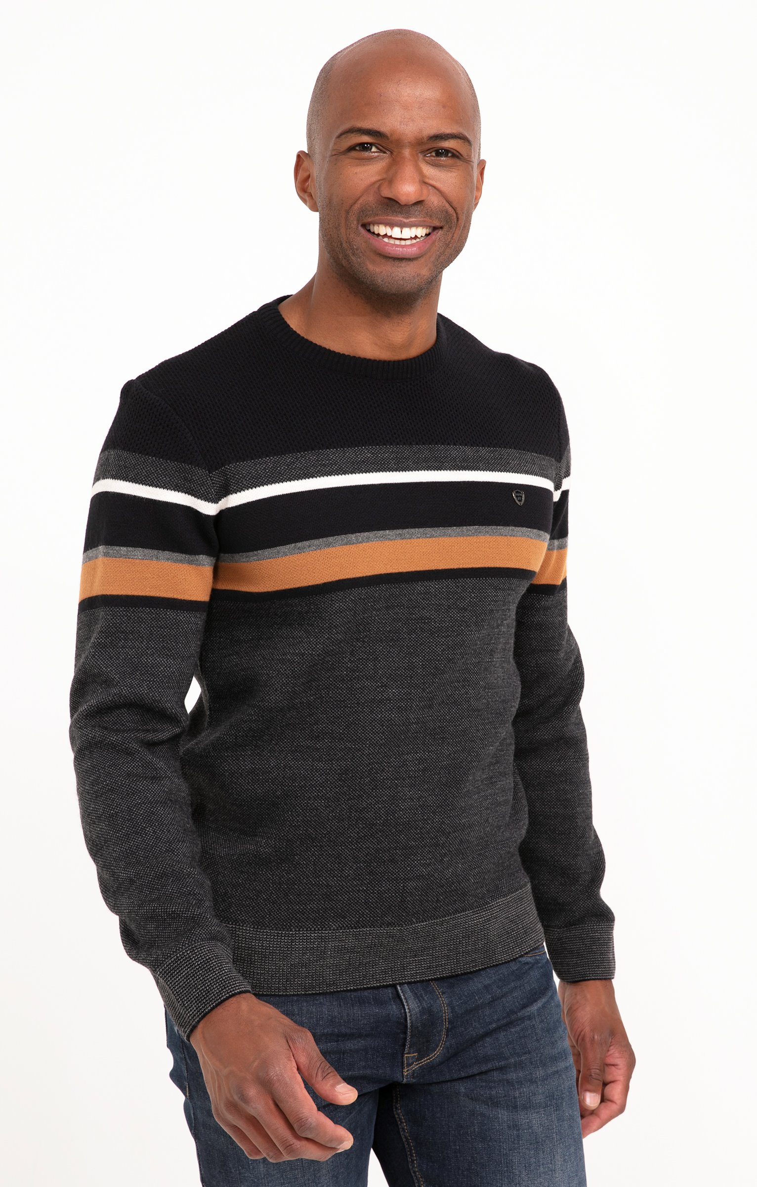 Pull col rond rayé - MARINE