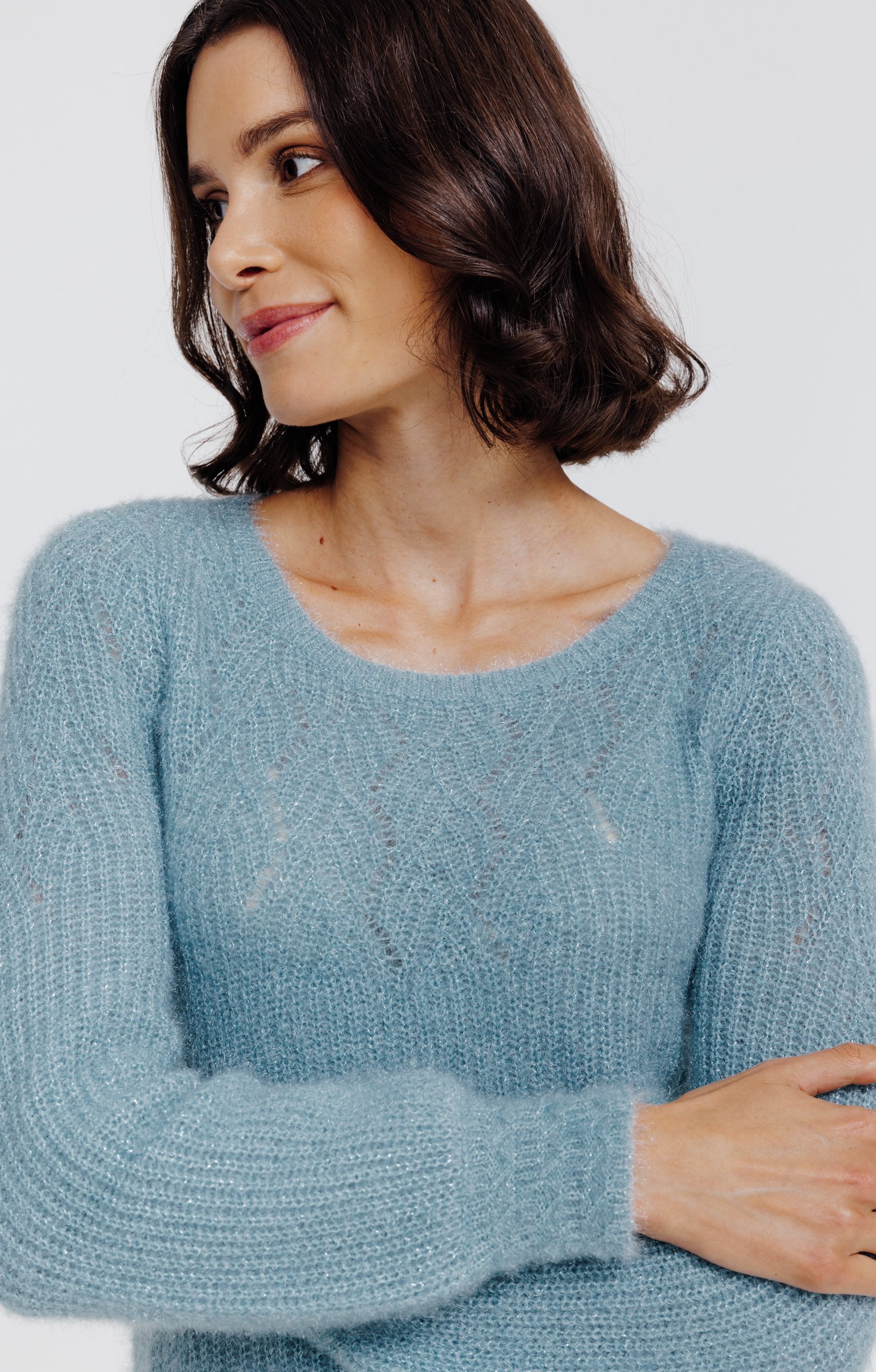 Pull maille anglaise - VERT NIL