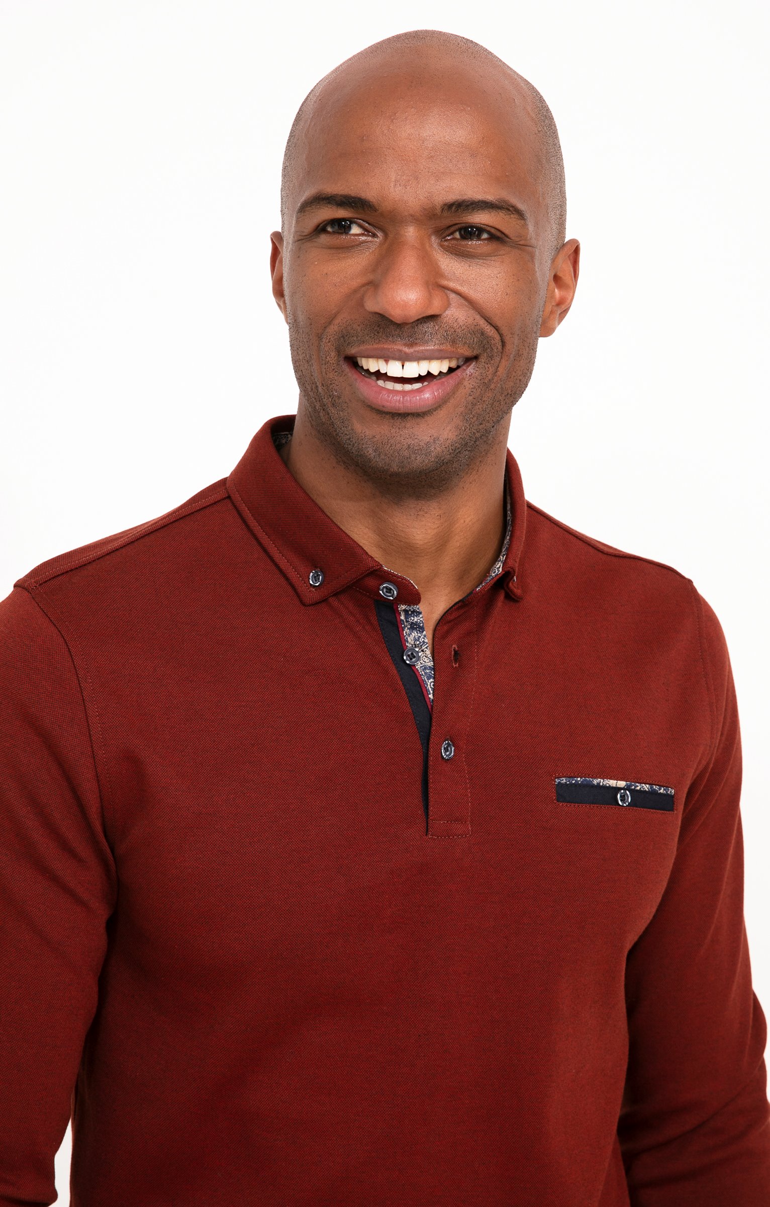 Polo manches longues Sheldon - BRIQUE