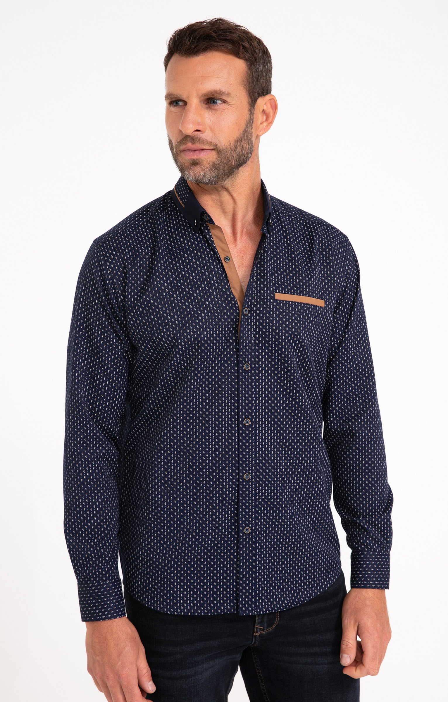 Chemise à manches longues marine - MARINE