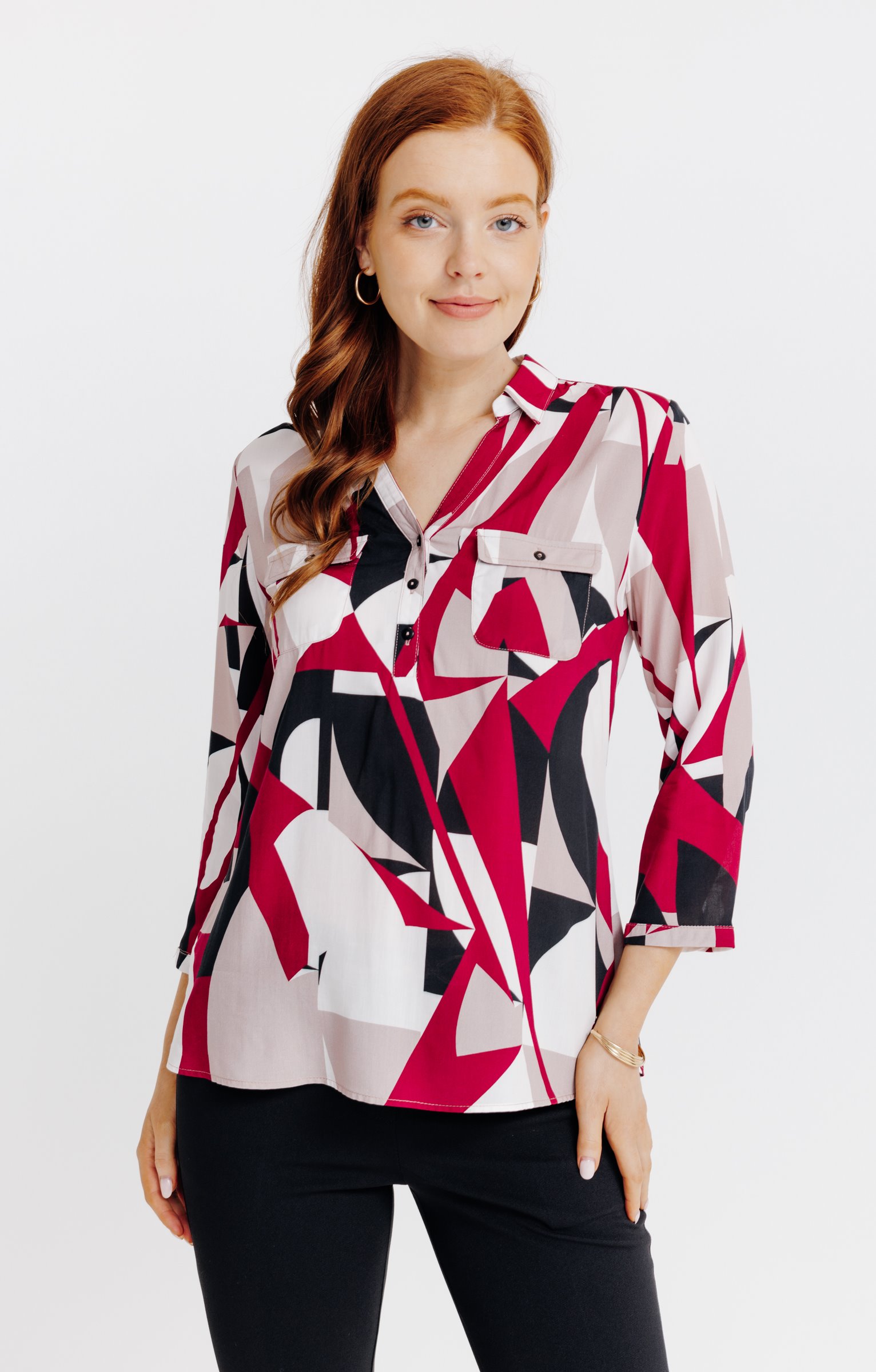 Tunique imprimée en  viscose ecovero™ - ÉCRU