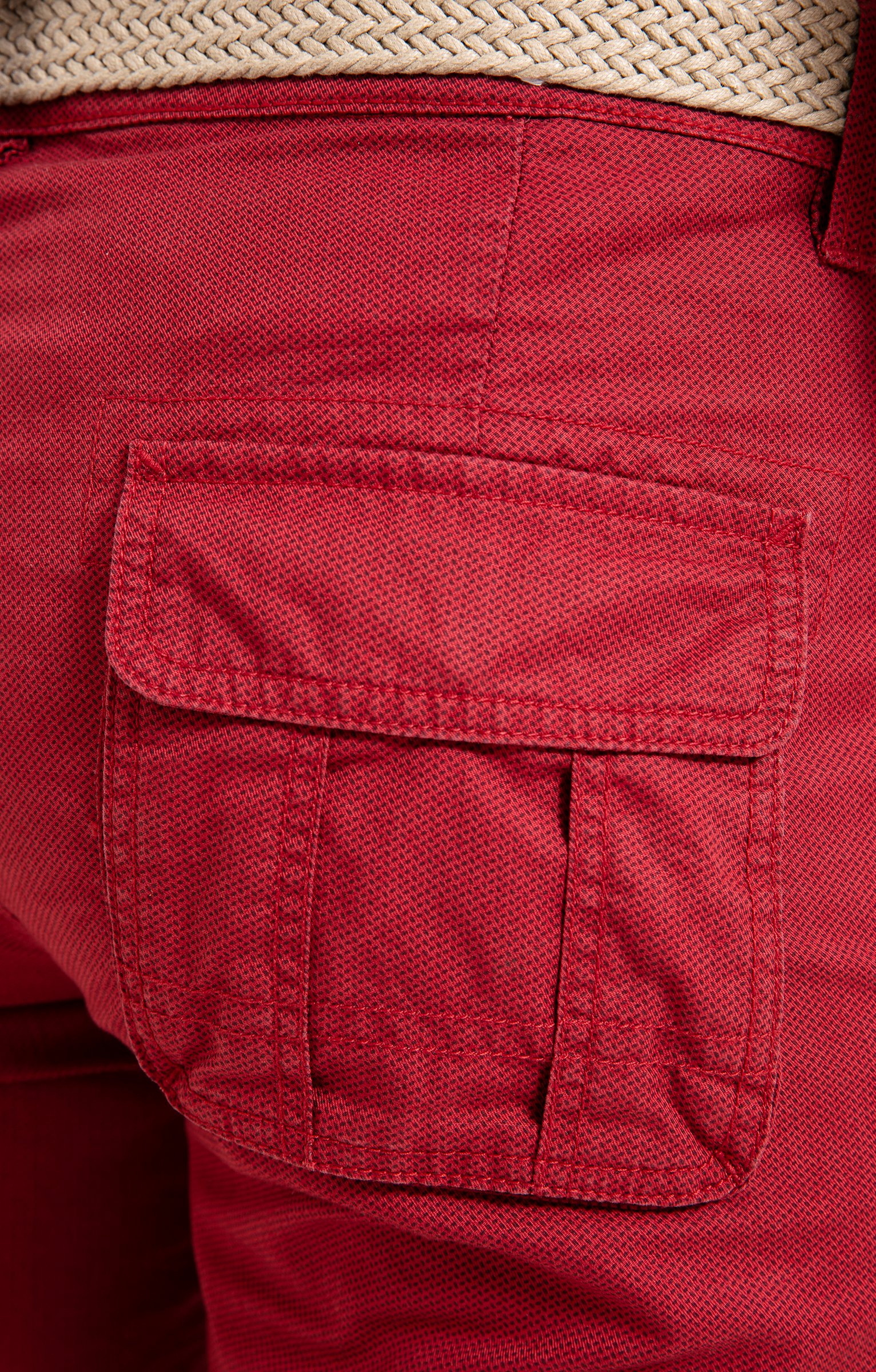 Bermuda Print Cargo avec ceinture - BORDEAUX