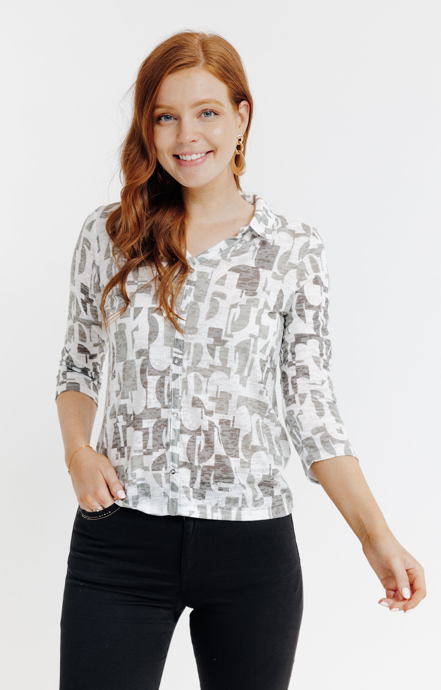 Chemise imprimé graphique - ÉCRU