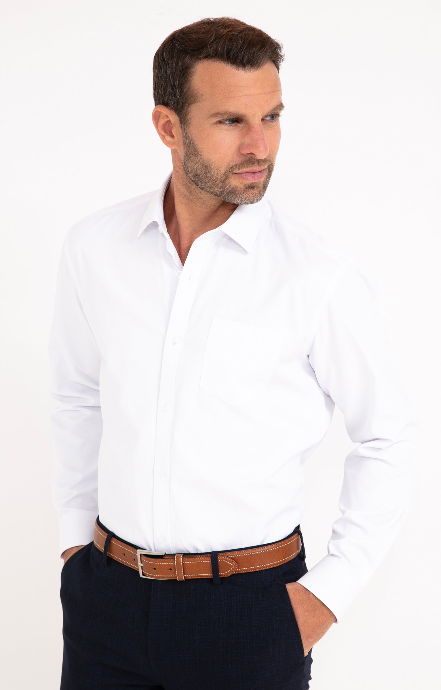 Chemise WHITEDIAG coupe regular - BLANC