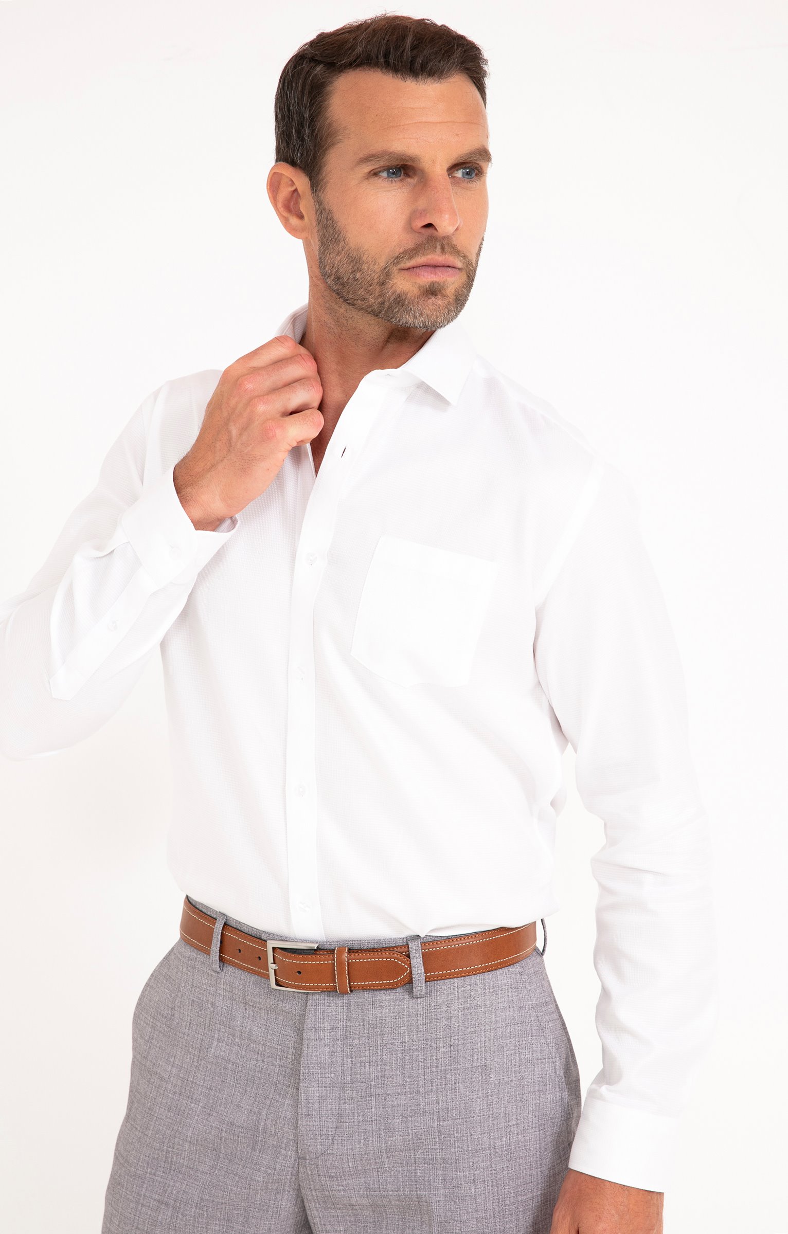 Chemise TRESSEE coupe regular - BLANC