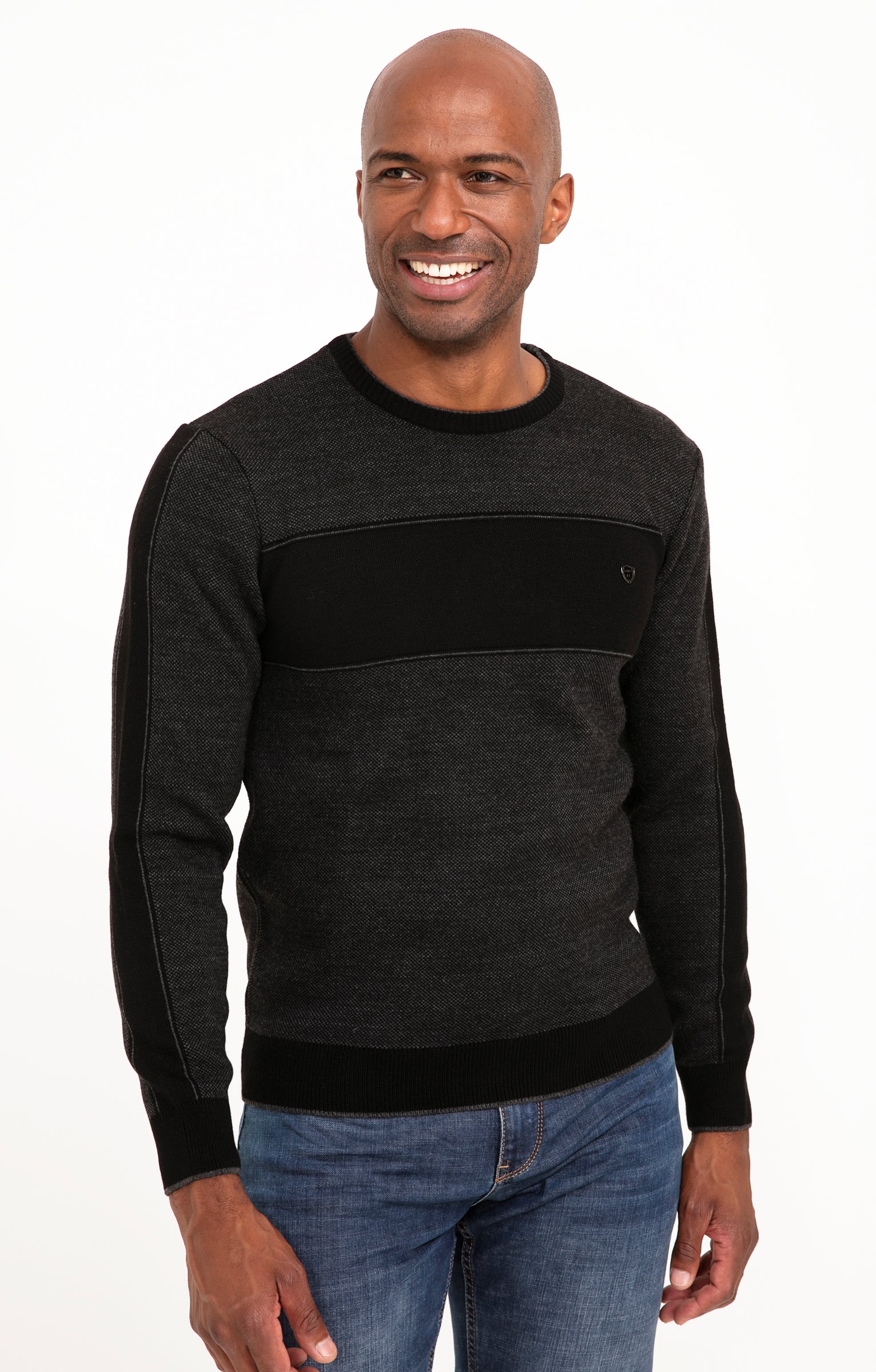 Pull col rond noir - NOIR