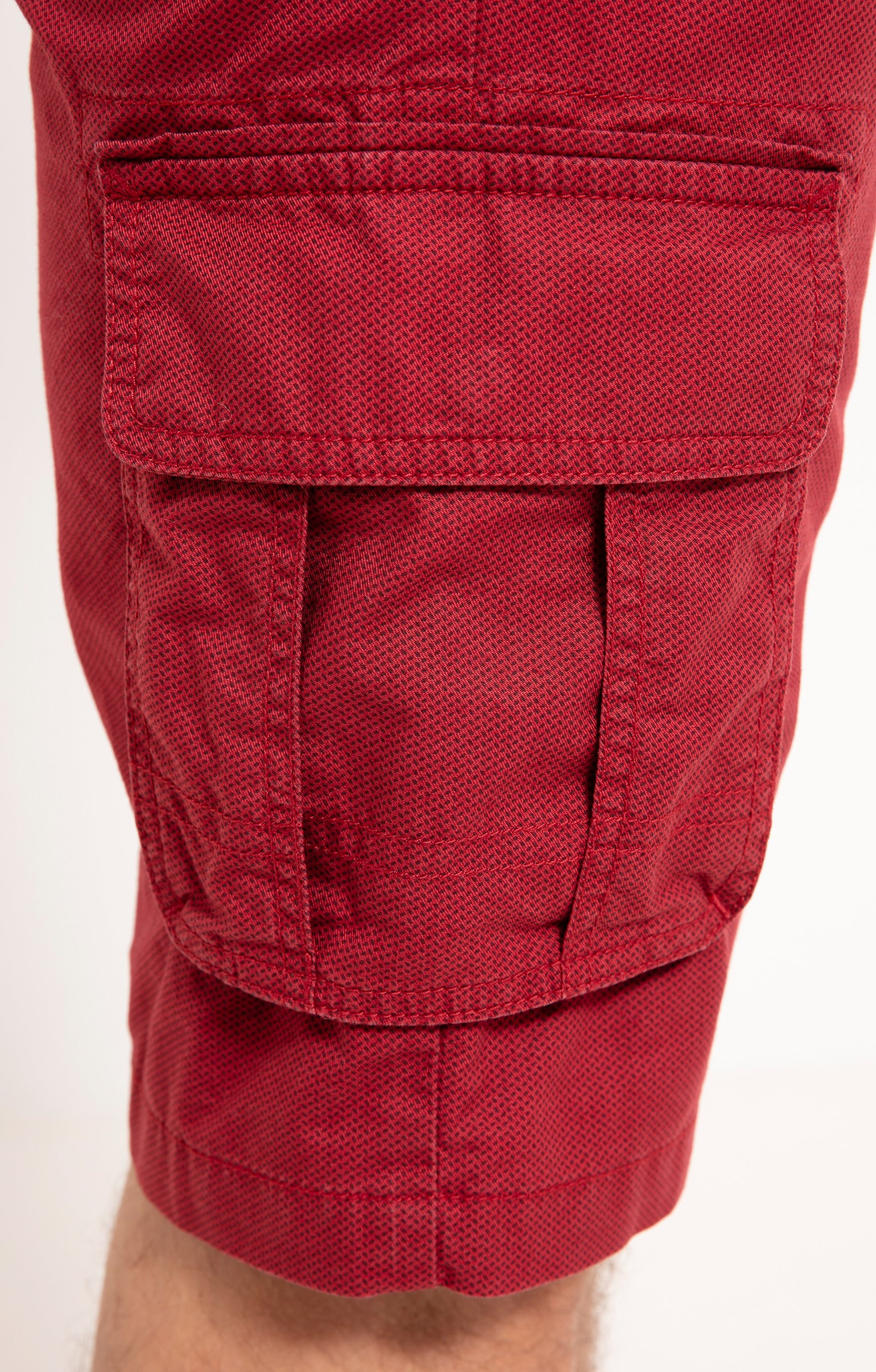 Bermuda Print Cargo avec ceinture - BORDEAUX