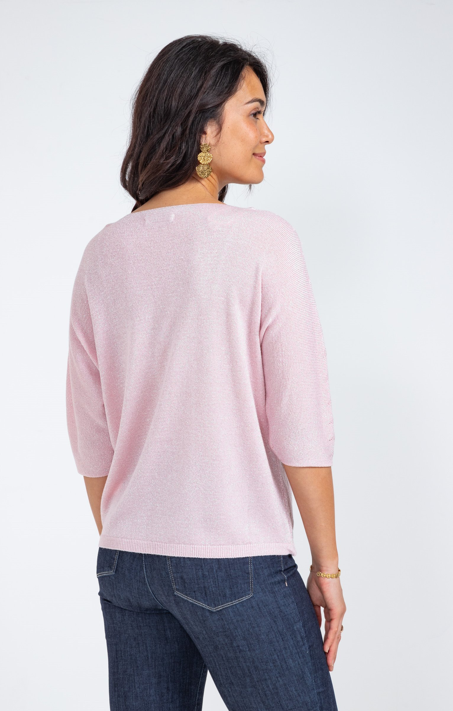 Pull maille brillante - ROSE