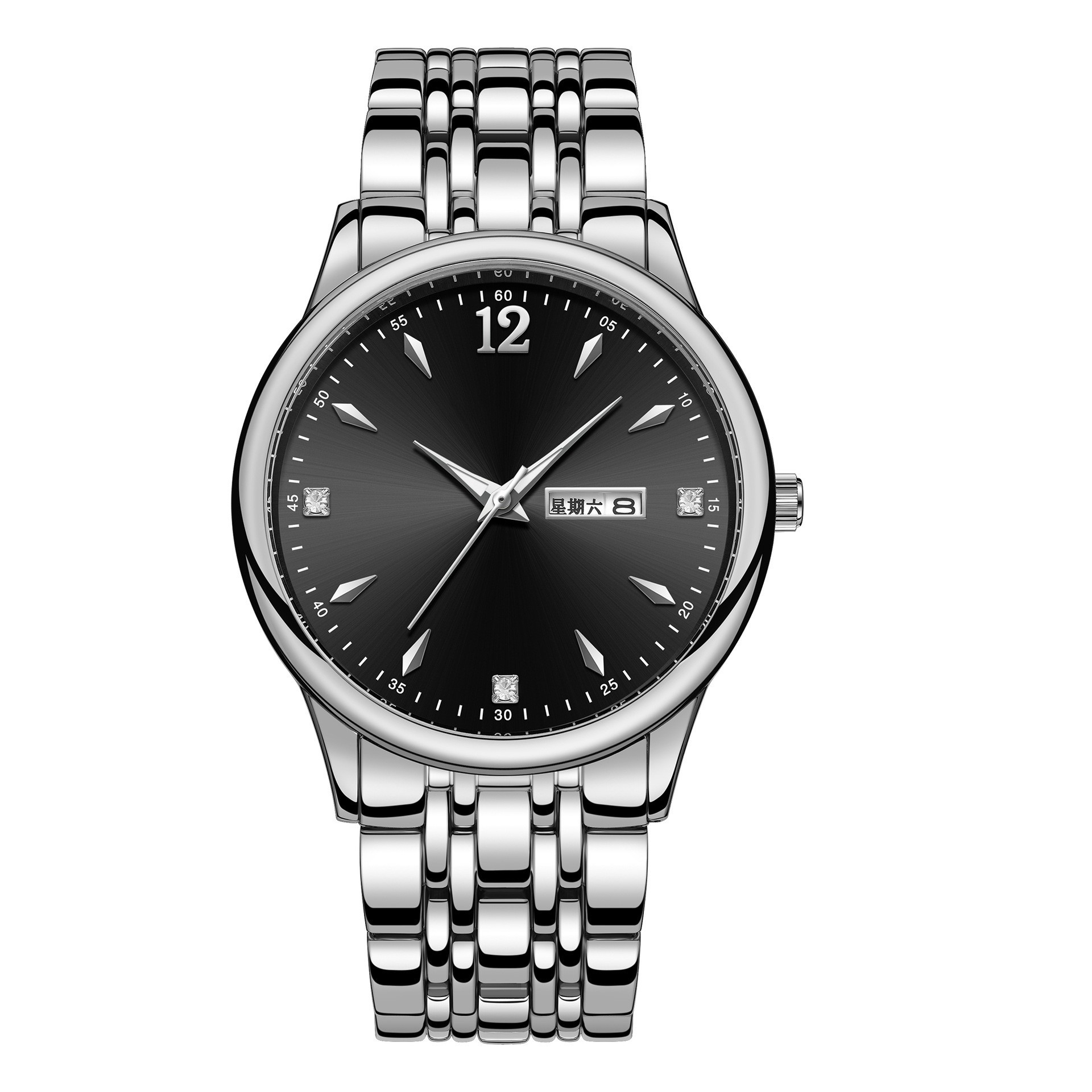 Simple quartz watch dual calendar luminous business watch