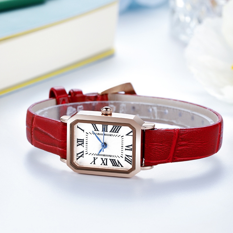 Retro small square plate temperament niche high-end belt bowl watch women's waterproof quartz watch
