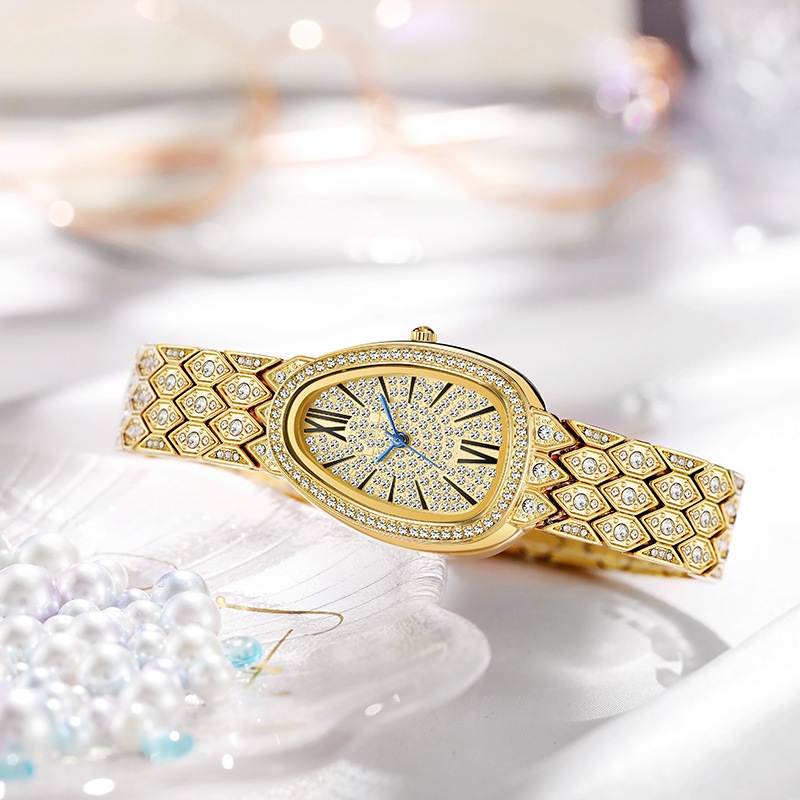 Gypsophila steel band women's watch light luxury full diamond alloy watch women's watch