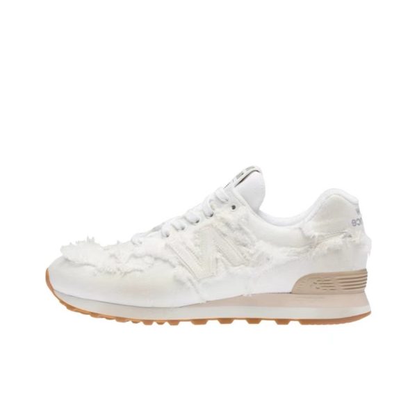 New Balance x MIU MIU NB 574 lace up round toe low top casual shoes for women white
