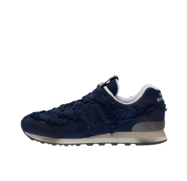 New Balance x MIU MIU NB 574 comfortable daily low cut casual shoes for women blue