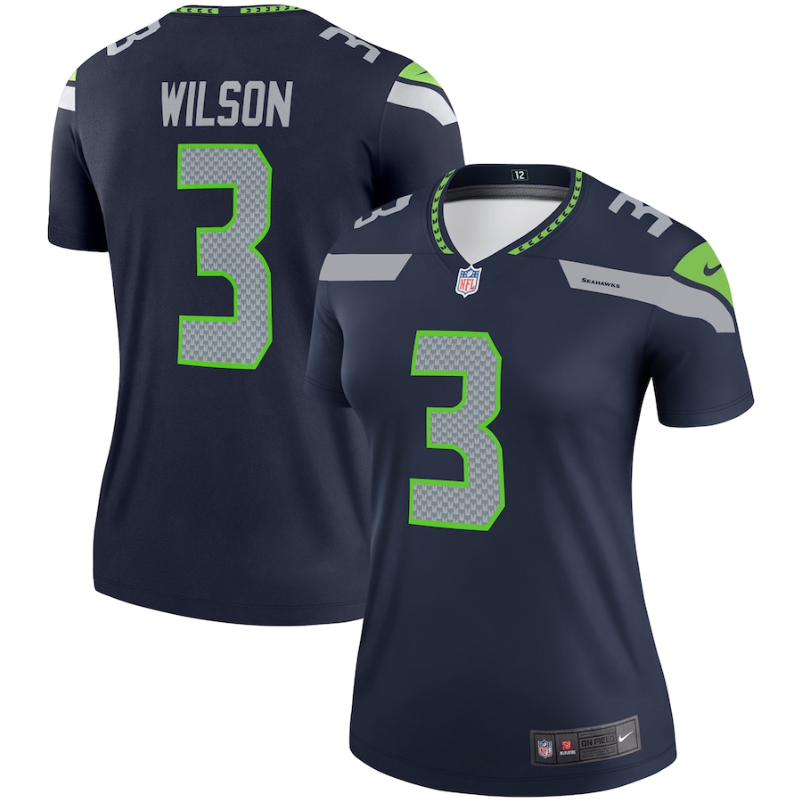 Women’s Seattle Seahawks Russell Wilson Nike College Navy Legend Jersey