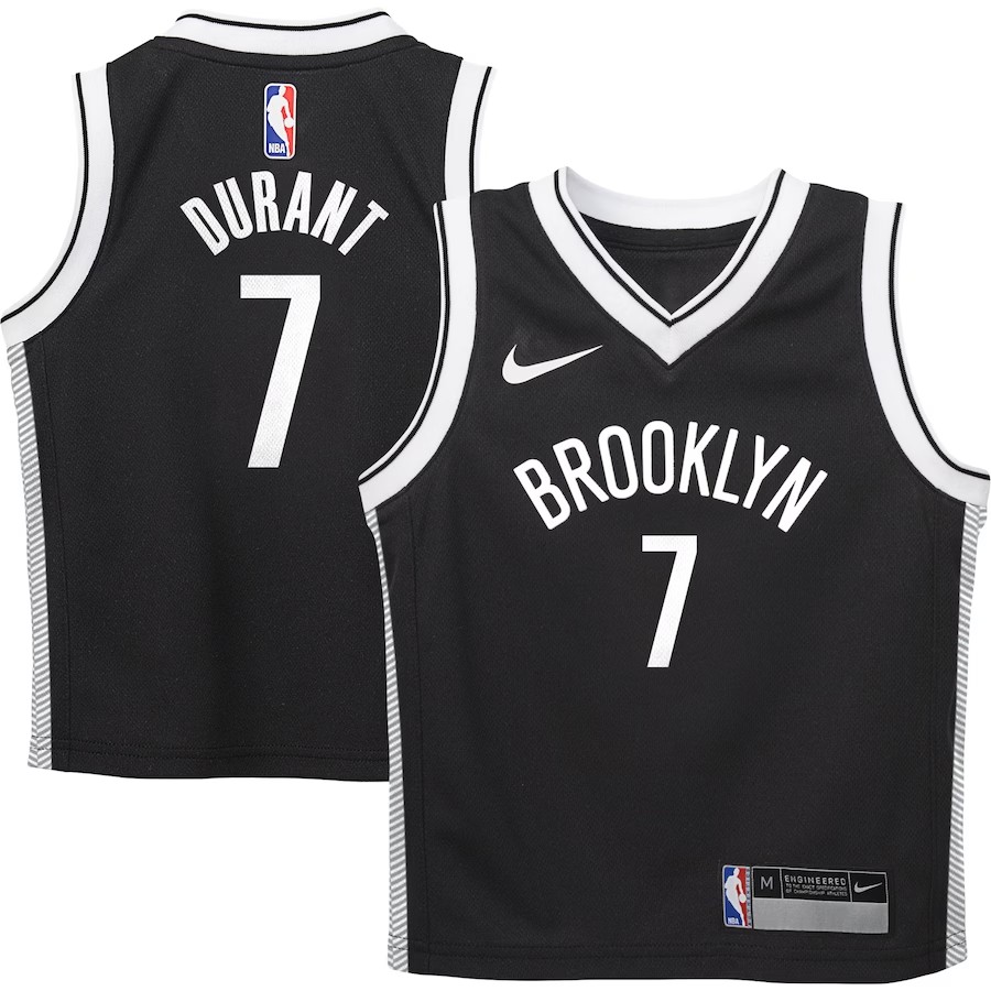 Preschool Brooklyn Nets Kevin Durant Nike Black 2020/21 Replica Jersey - Icon Edition