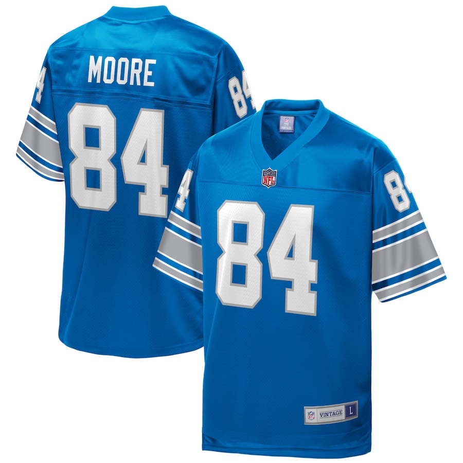 Men’s Detroit Lions Herman Moore NFL Pro Line Royal Replica Retired Player Jersey