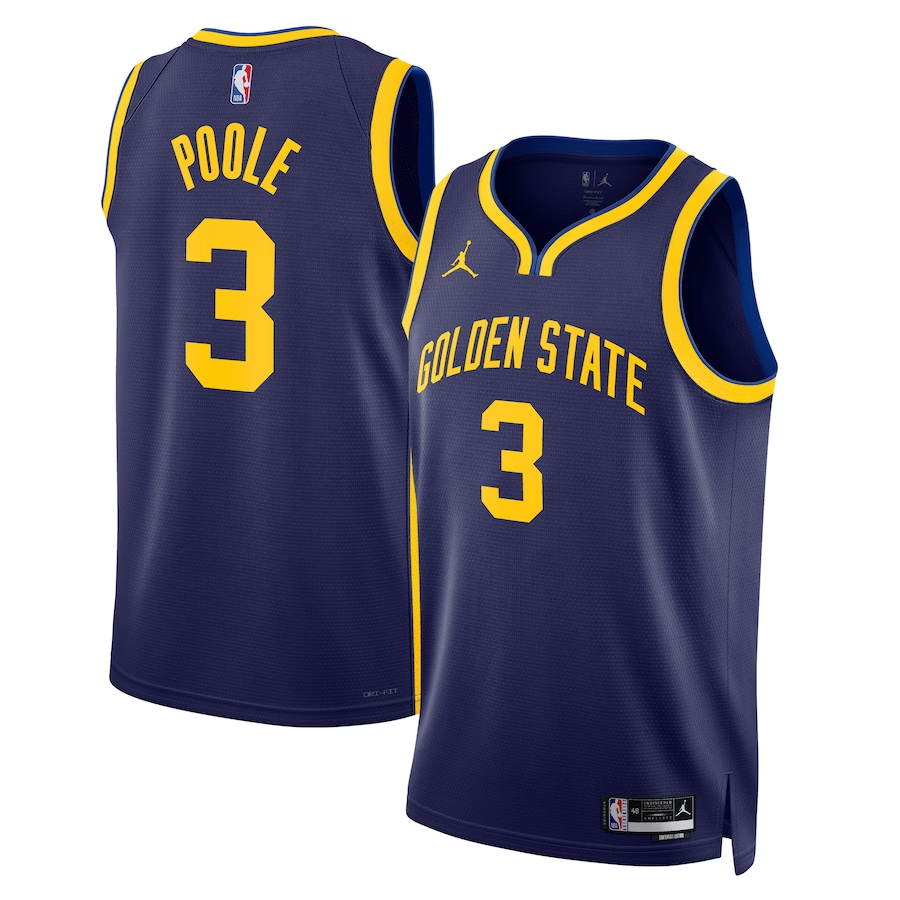 Unisex Golden State Warriors Poole Jordan Brand Navy Swingman Jersey - Statement Edition