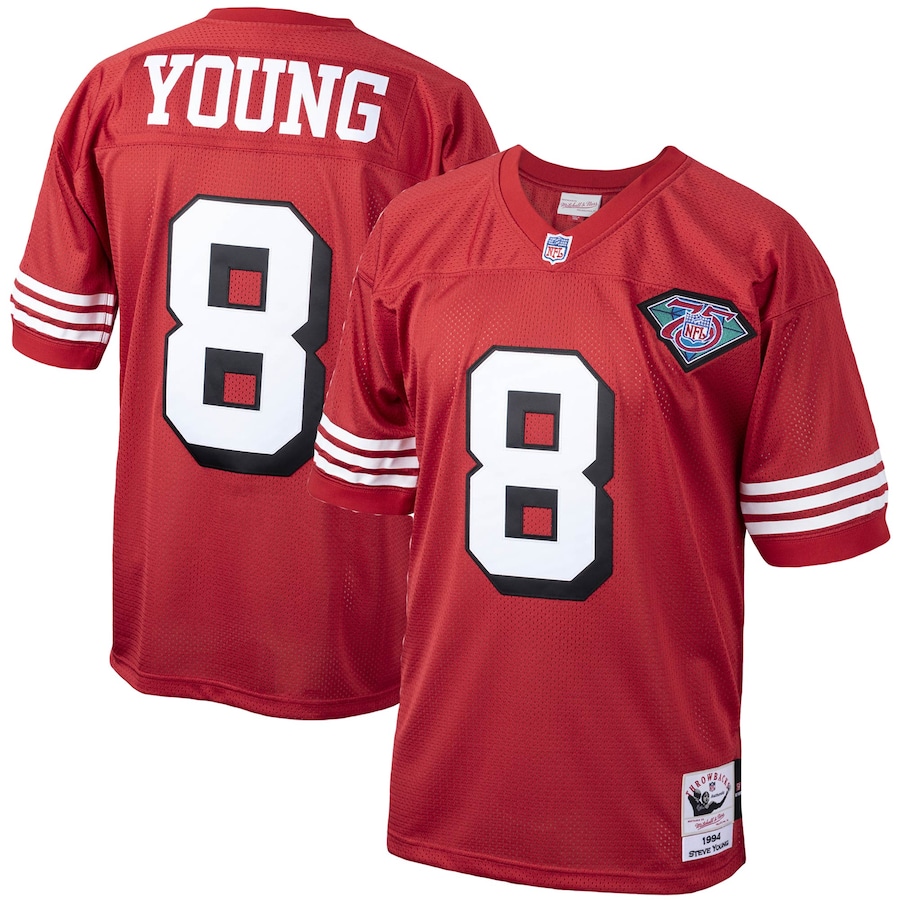 Men’s San Francisco 49ers Steve Young Mitchell & Ness Scarlet 1994 Authentic Throwback Retired Player Jersey