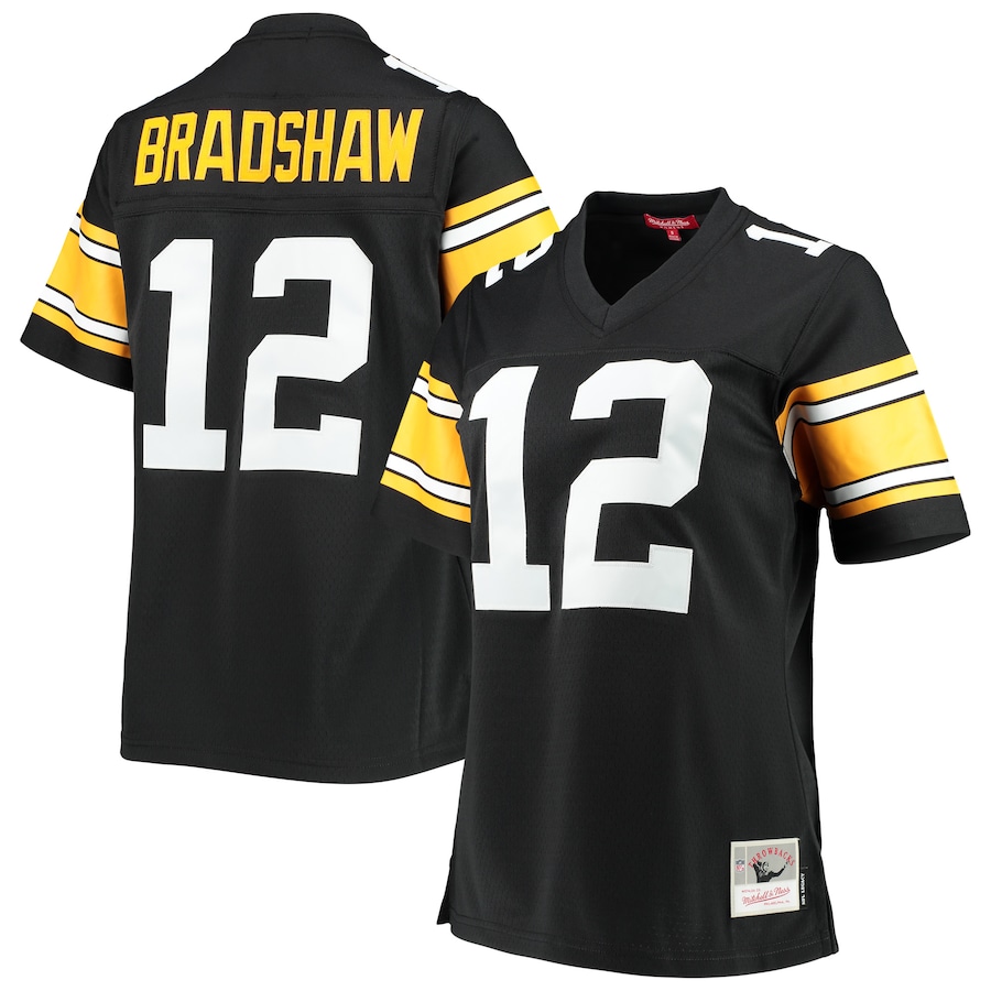 Women’s Pittsburgh Steelers Terry Bradshaw Mitchell & Ness Black Legacy Replica Player Jersey