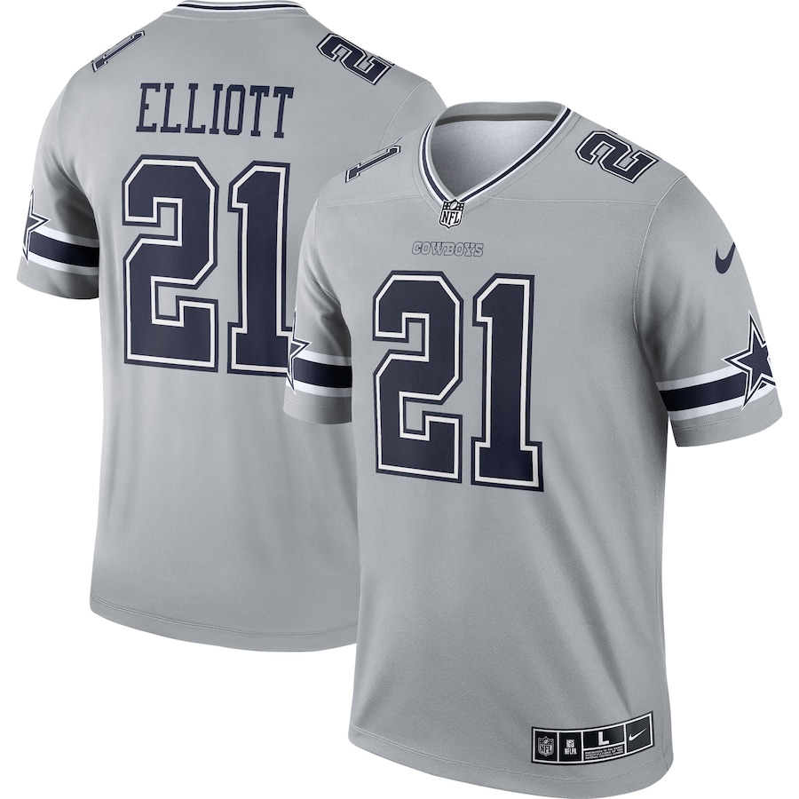 Men’s Dallas Cowboys Ezekiel Elliott Nike Gray Inverted Legend Jersey