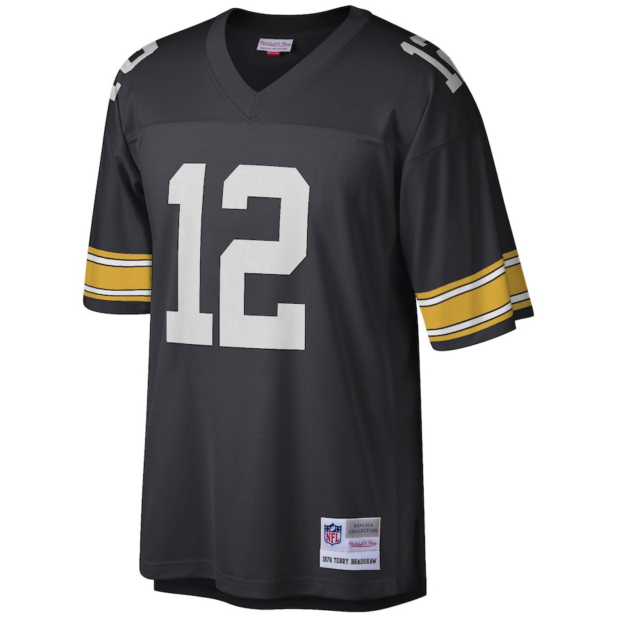 Men’s Pittsburgh Steelers Terry Bradshaw Mitchell & Ness Black Legacy Replica Jersey